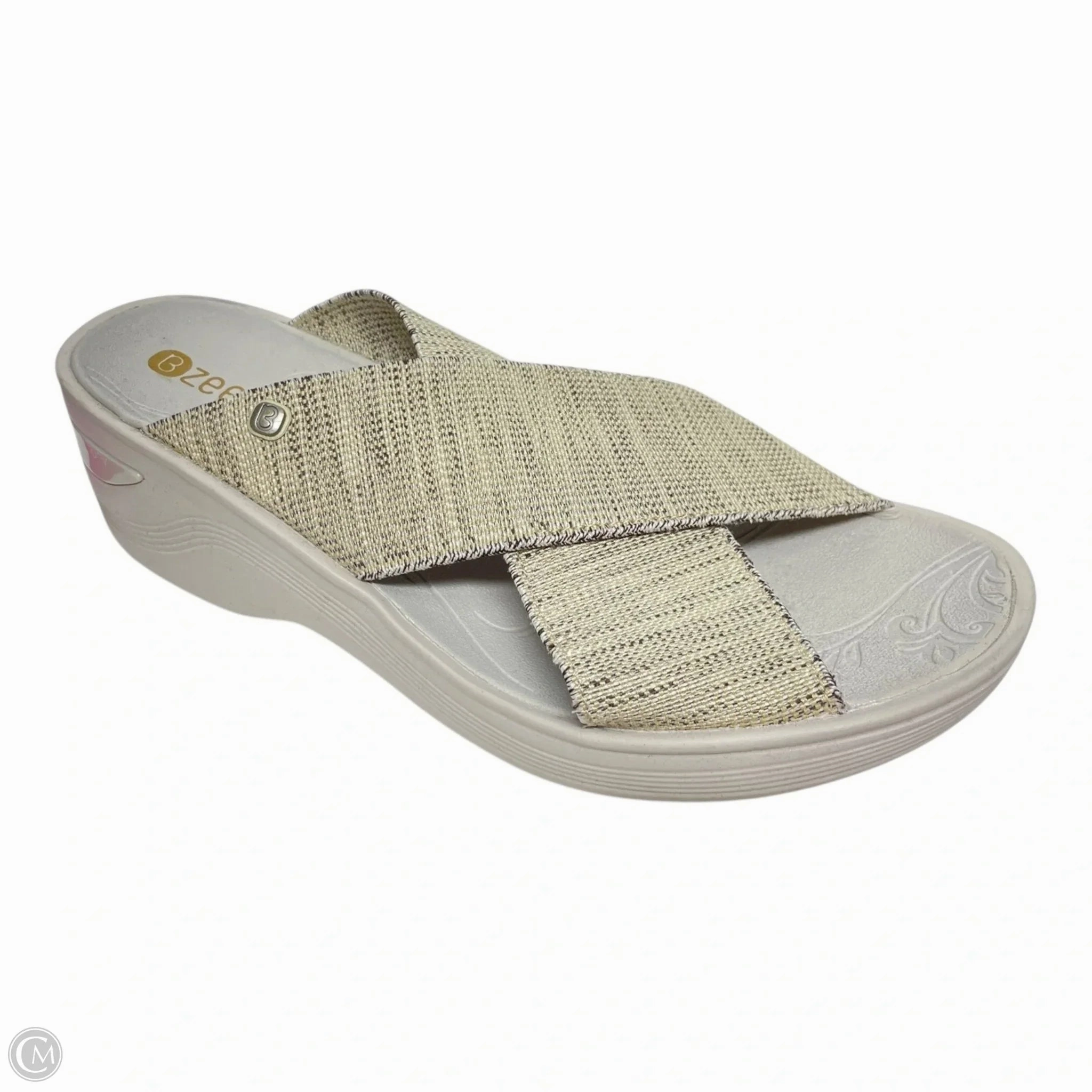 Sandals Heels Platform By Bzees In Grey, Size: 8.5