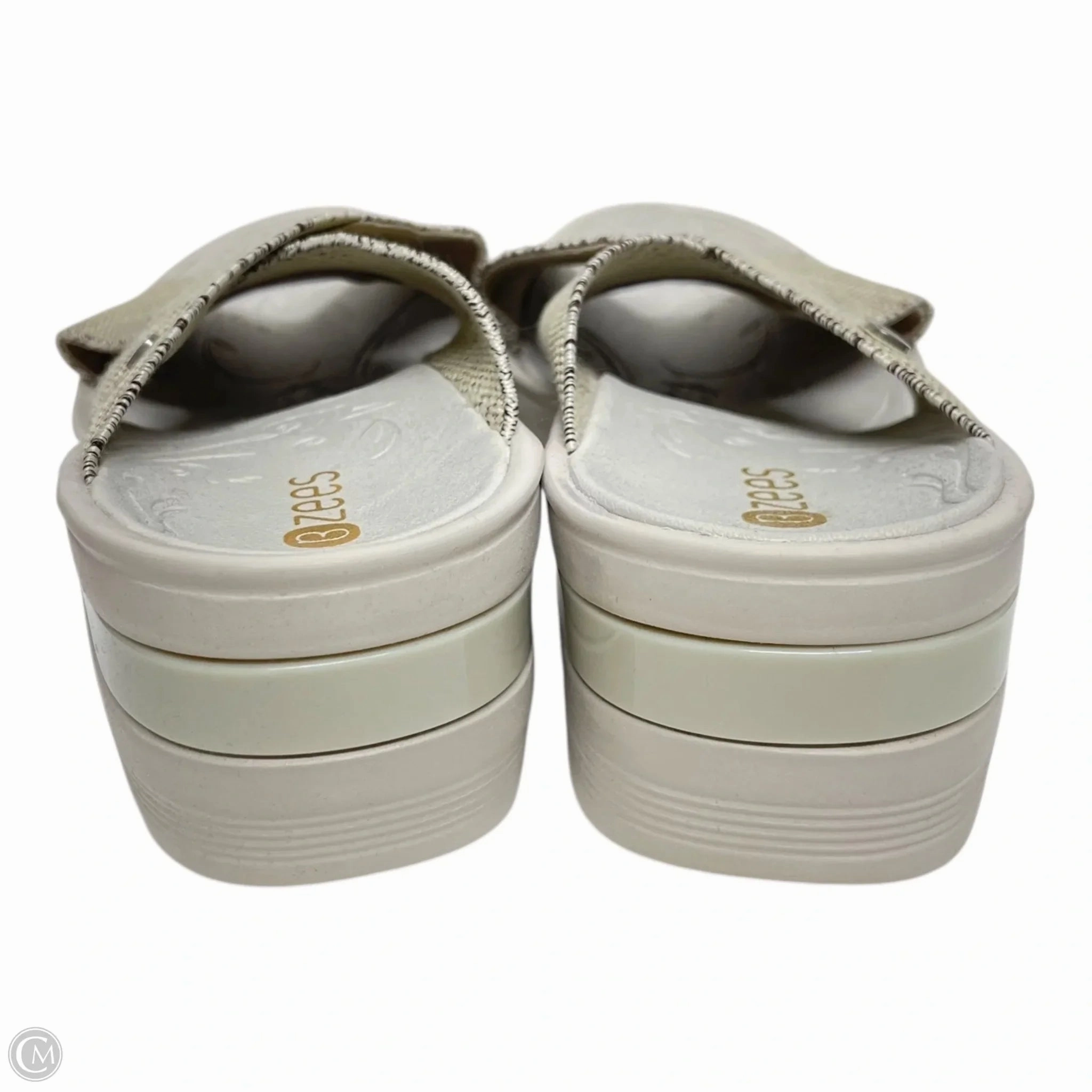 Sandals Heels Platform By Bzees In Grey, Size: 8.5