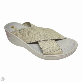 Sandals Heels Platform By Bzees In Grey, Size: 8.5
