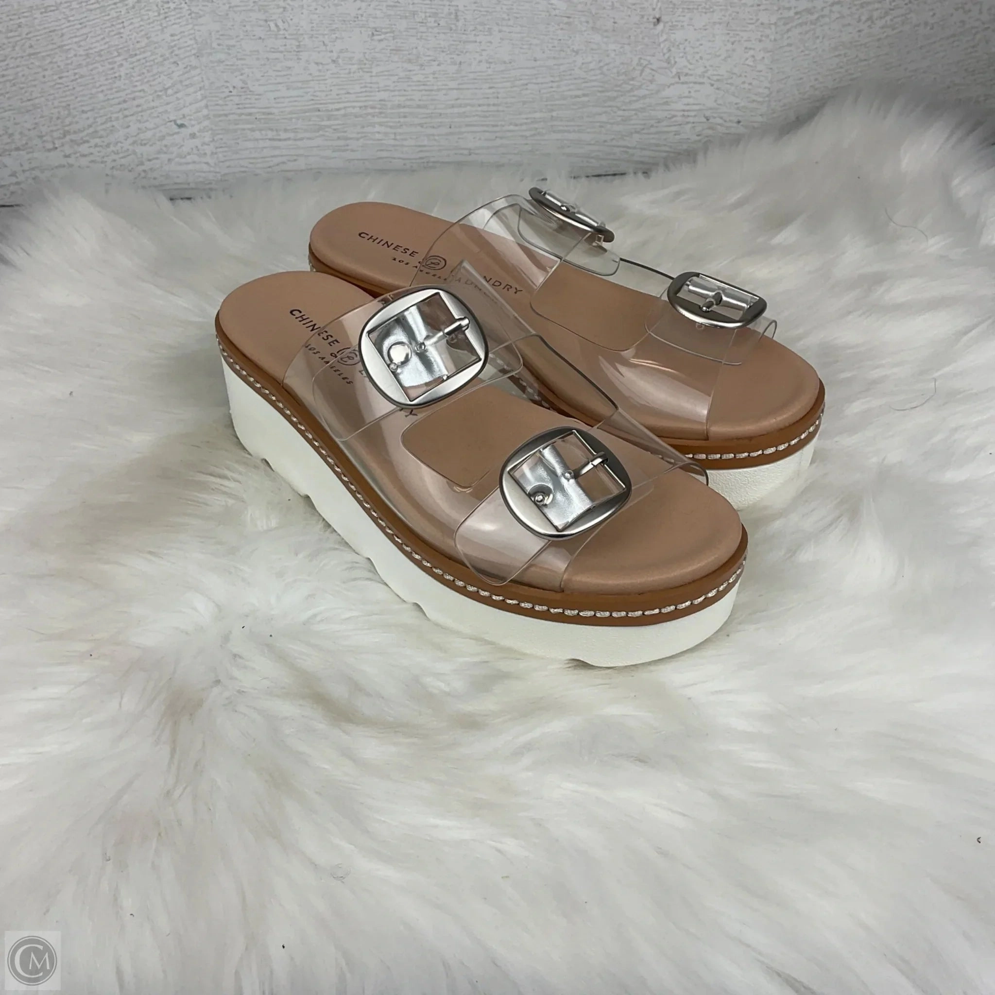 Sandals Heels Platform By Chinese Laundry In White, Size: 5.5
