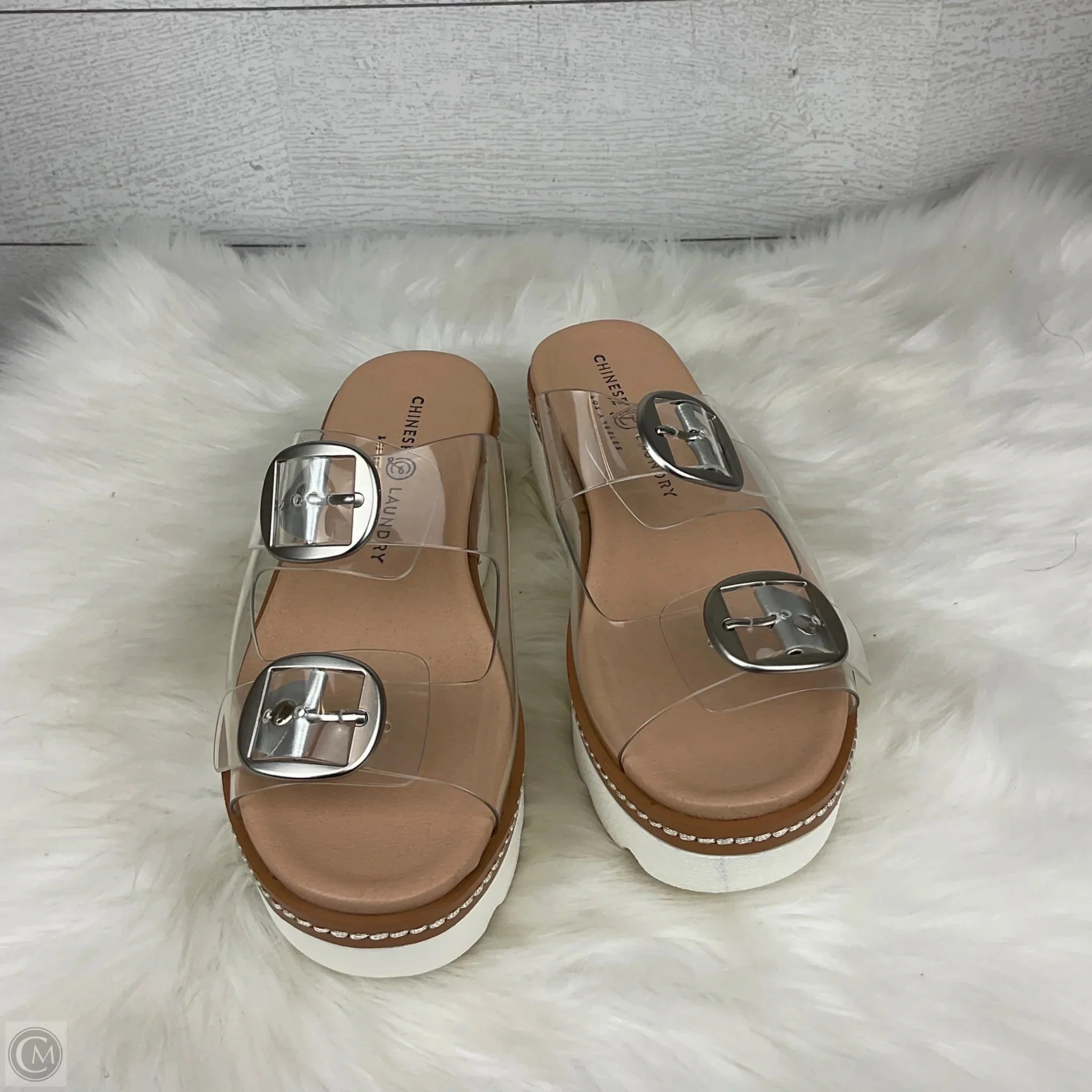 Sandals Heels Platform By Chinese Laundry In White, Size: 5.5