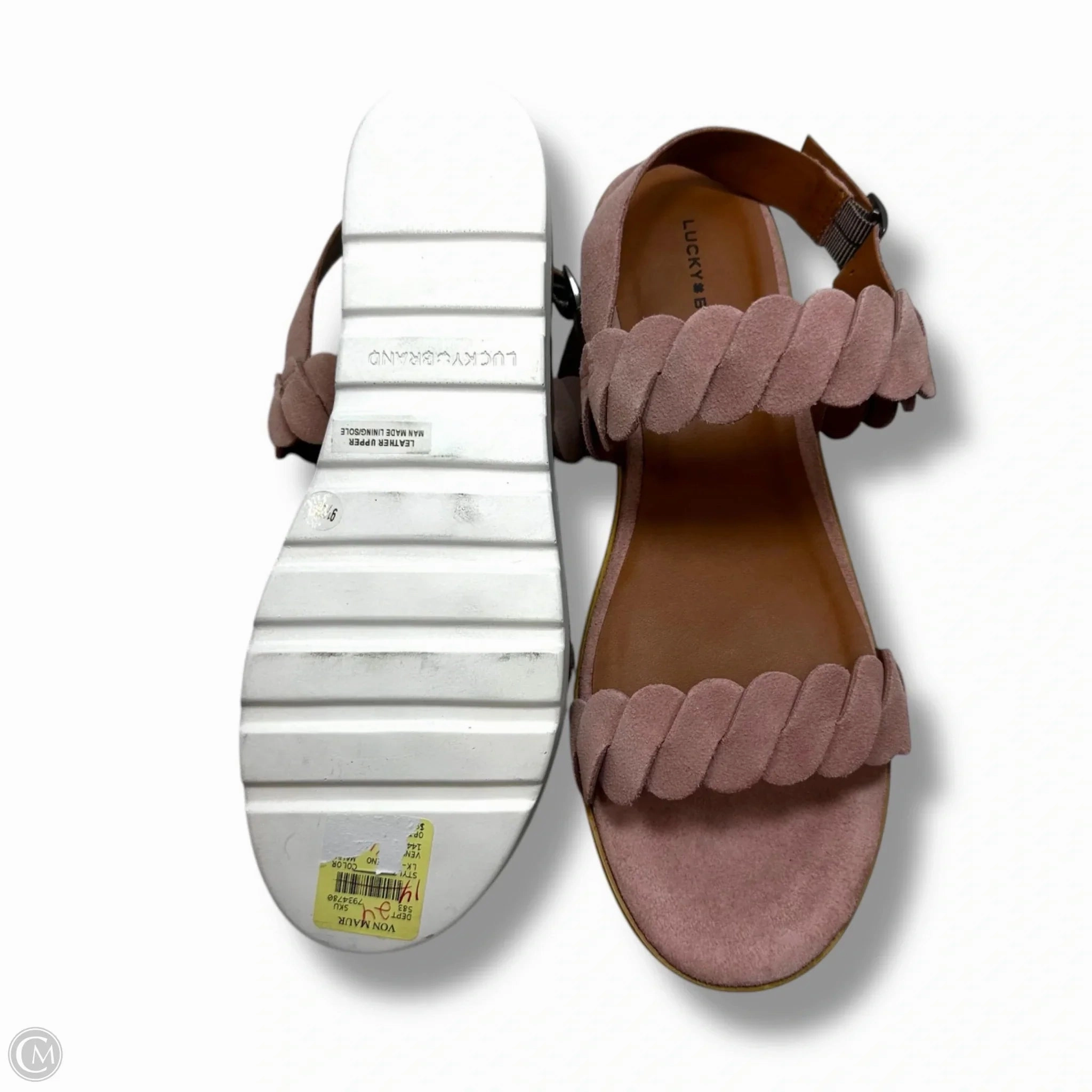 Sandals Heels Platform By Lucky Brand In Pink, Size: 9.5