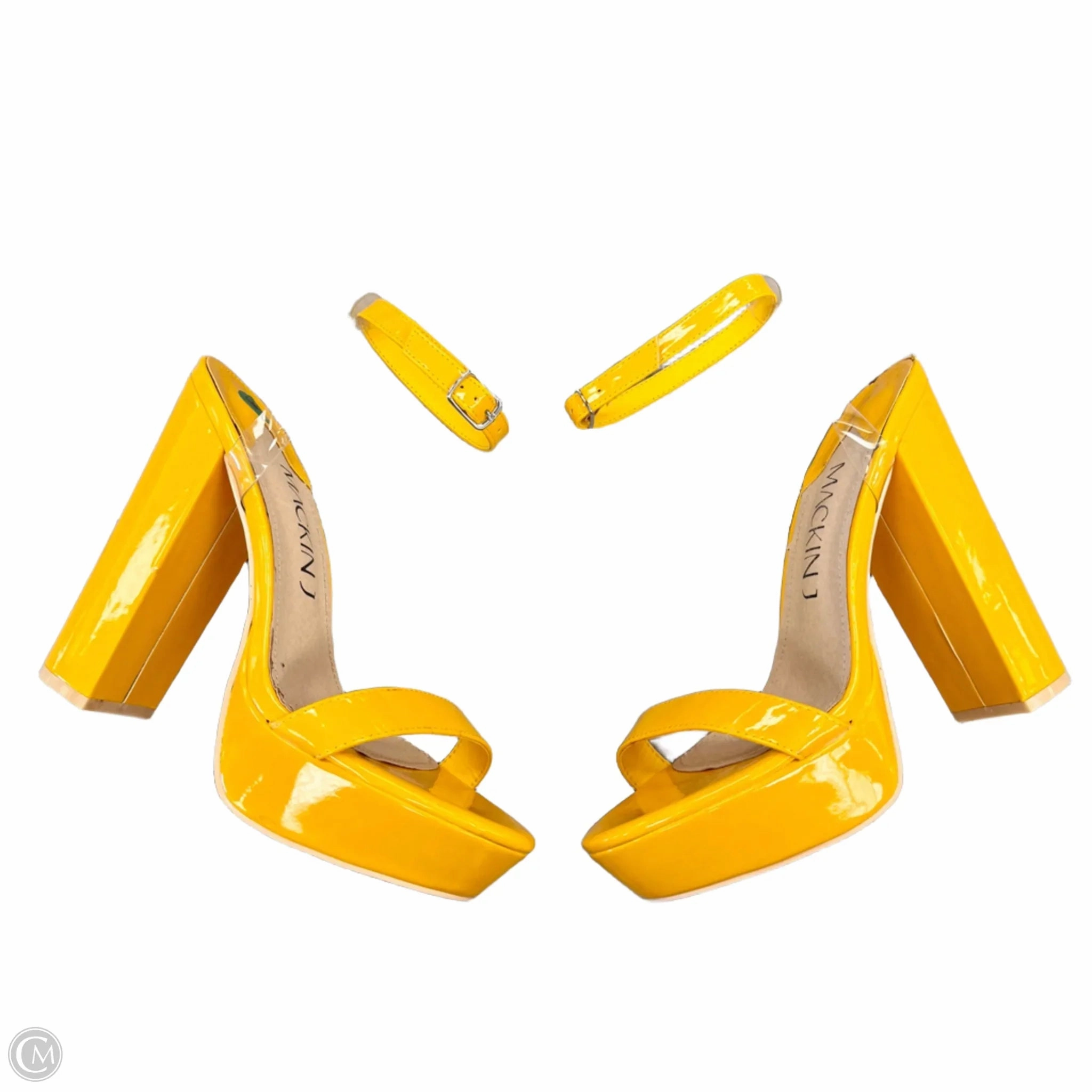 Sandals Heels Platform By Mackinj In Yellow, Size: 8.5