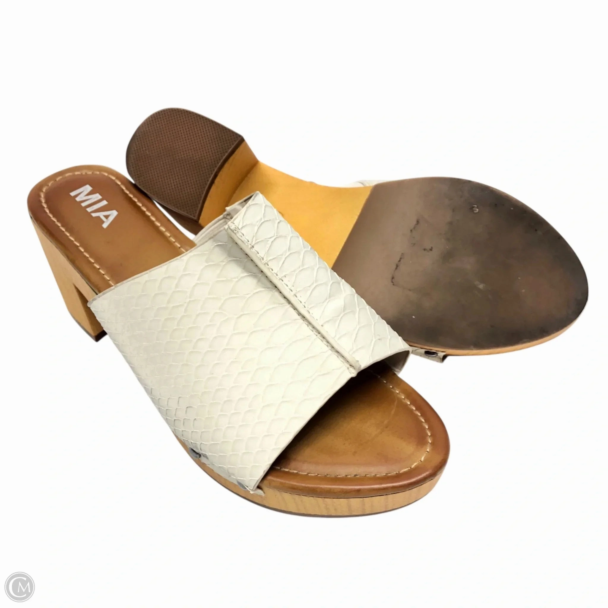 Sandals Heels Platform By Mia In Cream, Size: 9