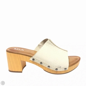 Sandals Heels Platform By Mia In Cream, Size: 9