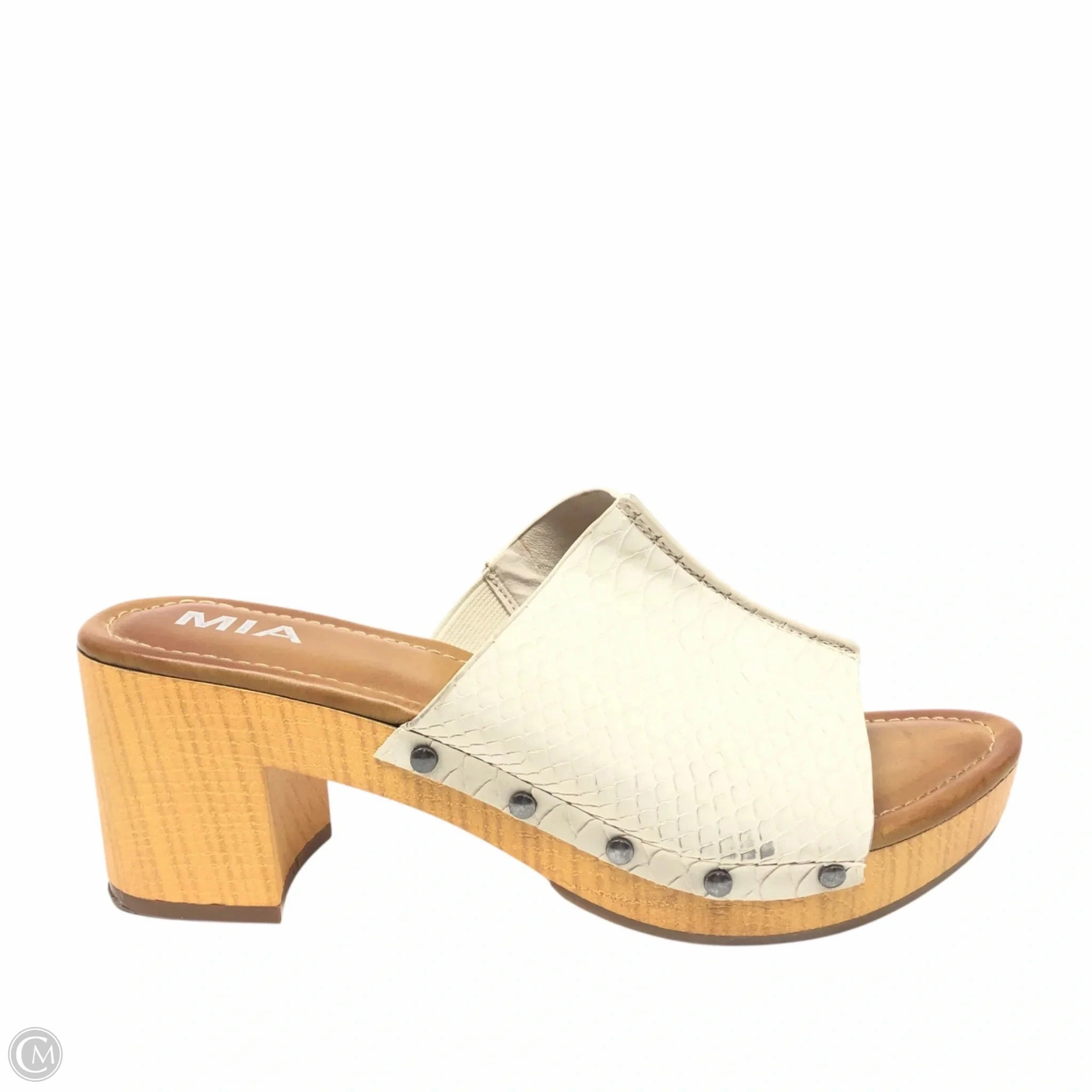 Sandals Heels Platform By Mia In Cream, Size: 9