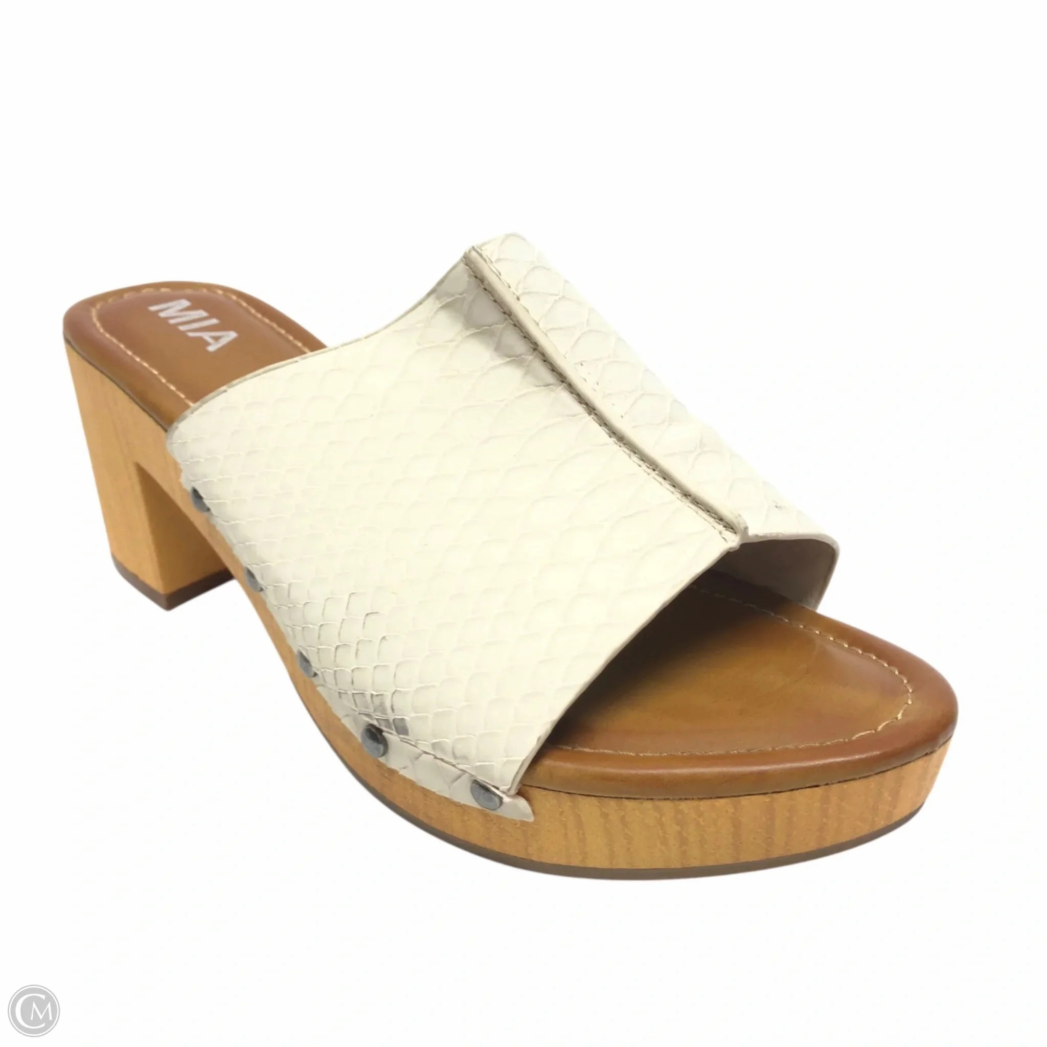 Sandals Heels Platform By Mia In Cream, Size: 9