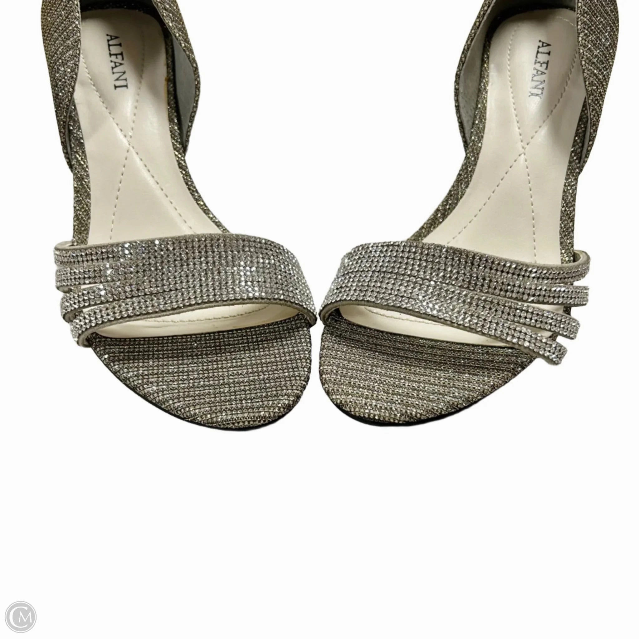 Sandals Heels Stiletto By Alfani In Silver, Size: 6