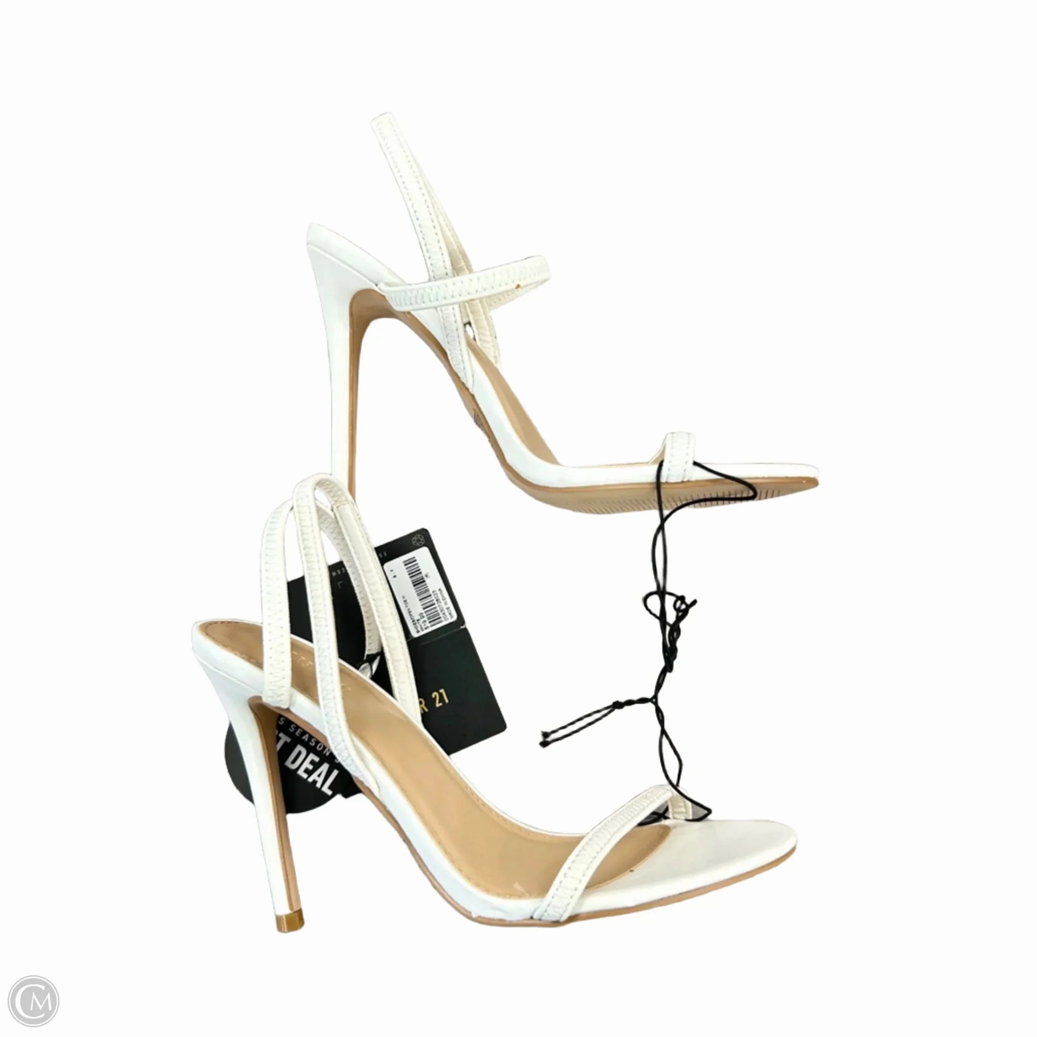 Sandals Heels Stiletto By Forever 21 In White, Size: 6