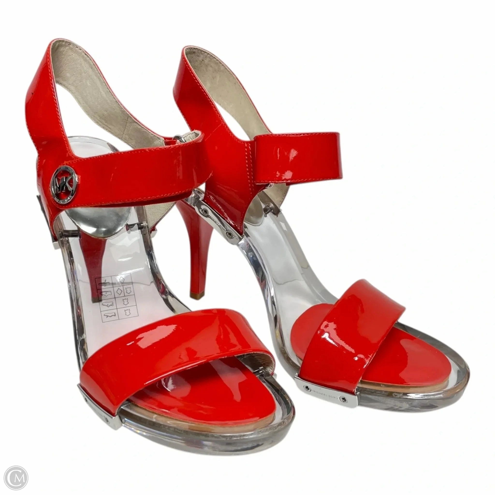 Sandals Heels Stiletto By Michael By Michael Kors In Red, Size: 8.5