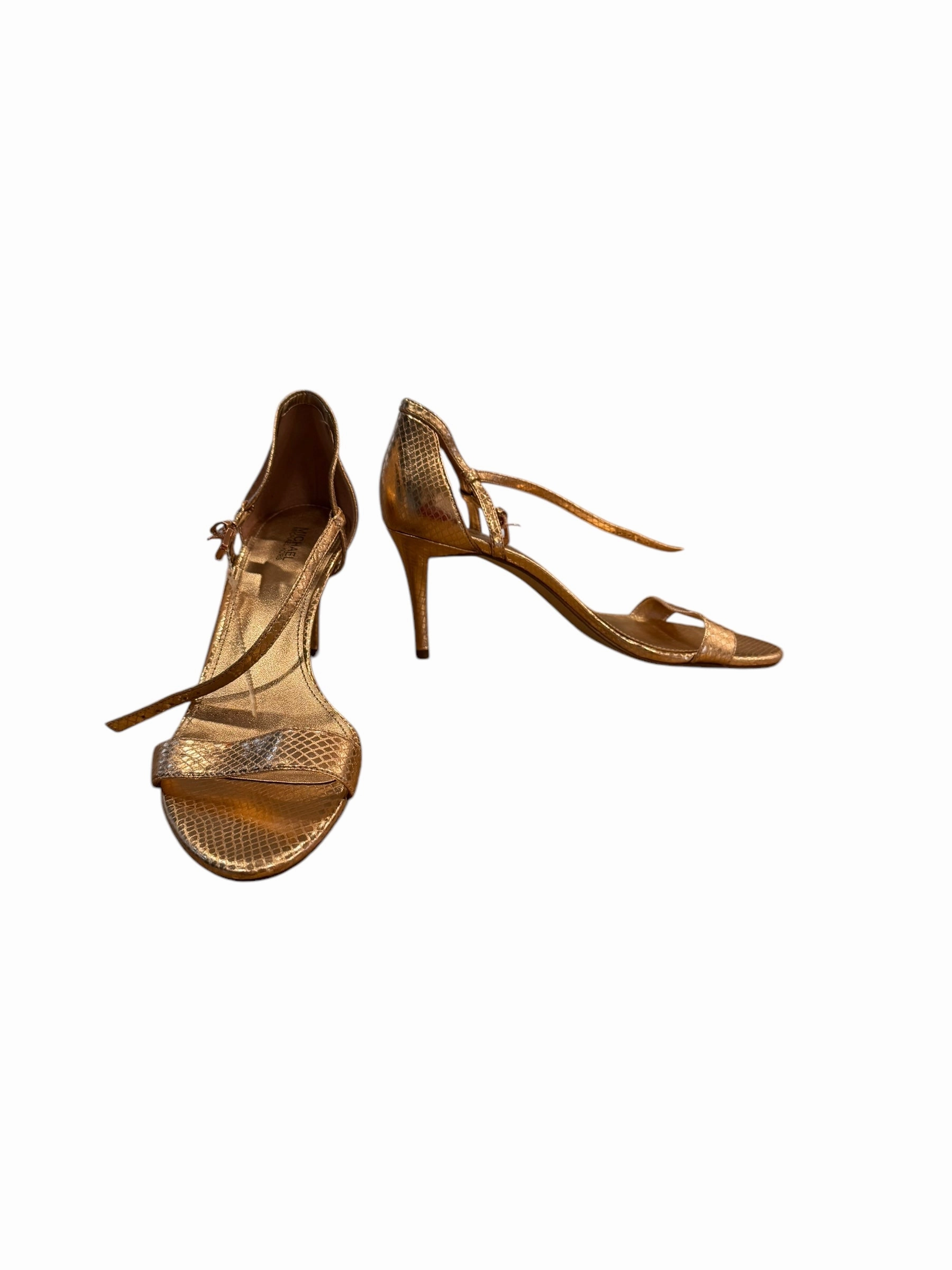 Sandals Heels Stiletto By Michael By Michael Kors In Rose Gold, Size: 10