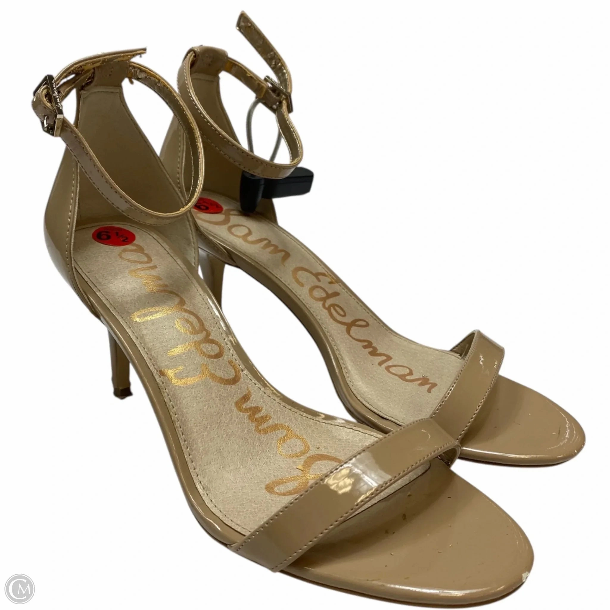 Sandals Heels Stiletto By Sam Edelman In Tan, Size: 6.5