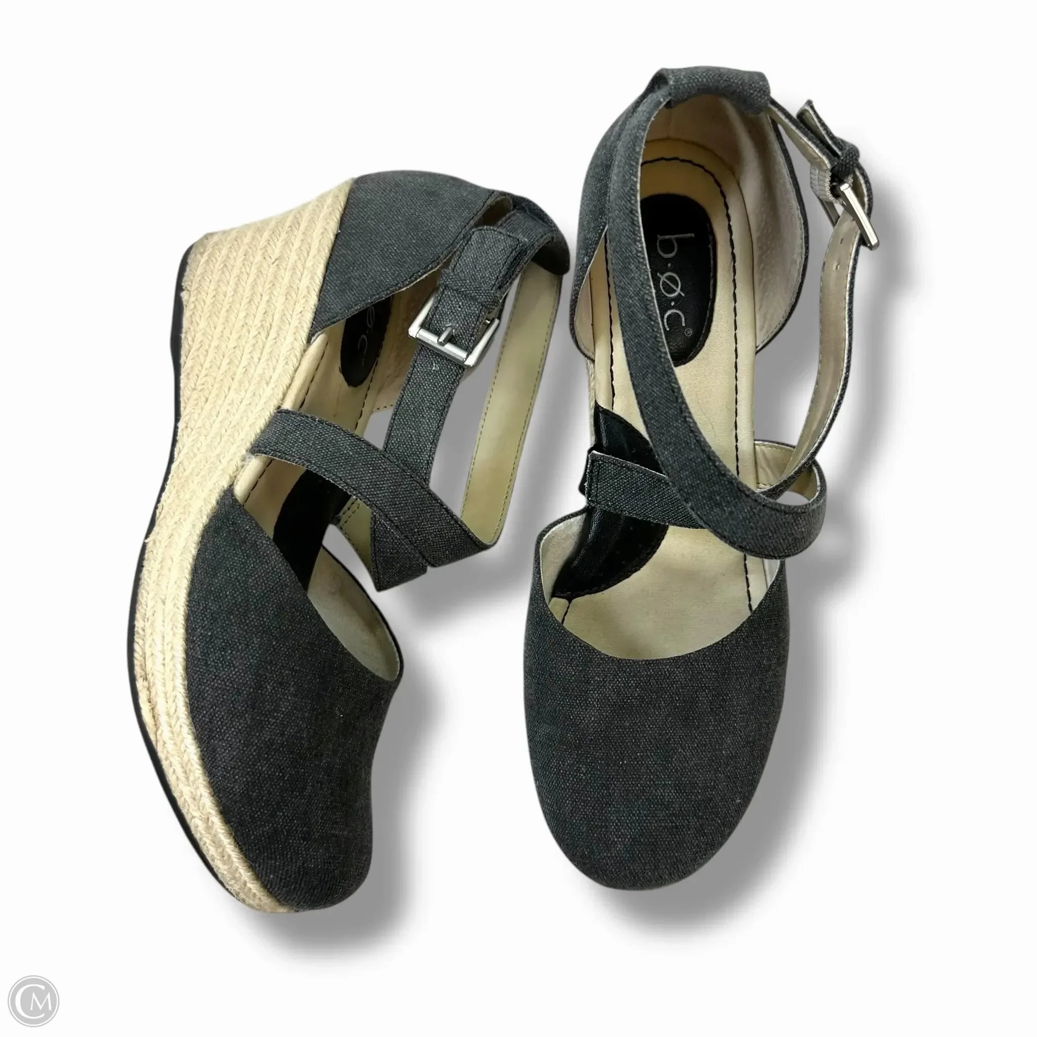 Sandals Heels Wedge By Boc In Grey, Size: 9