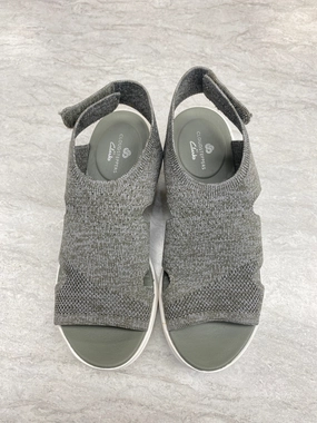 Sandals Heels Wedge By Clarks In Grey, Size: 7