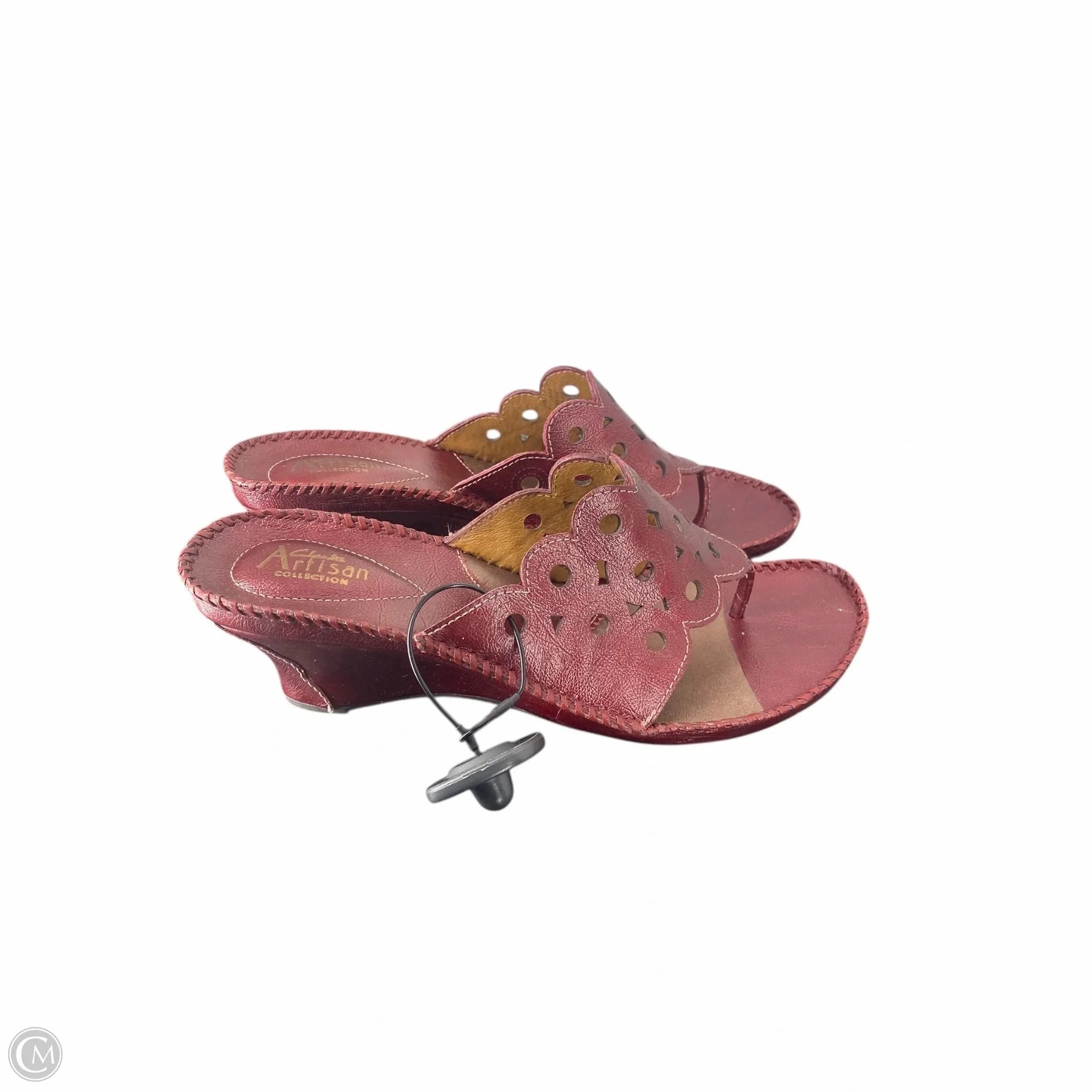 Sandals Heels Wedge By Clarks In Red, Size: 11