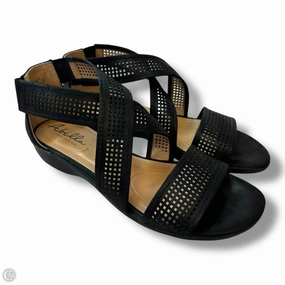 Sandals Heels Wedge By Clothes Mentor In Black, Size: 8
