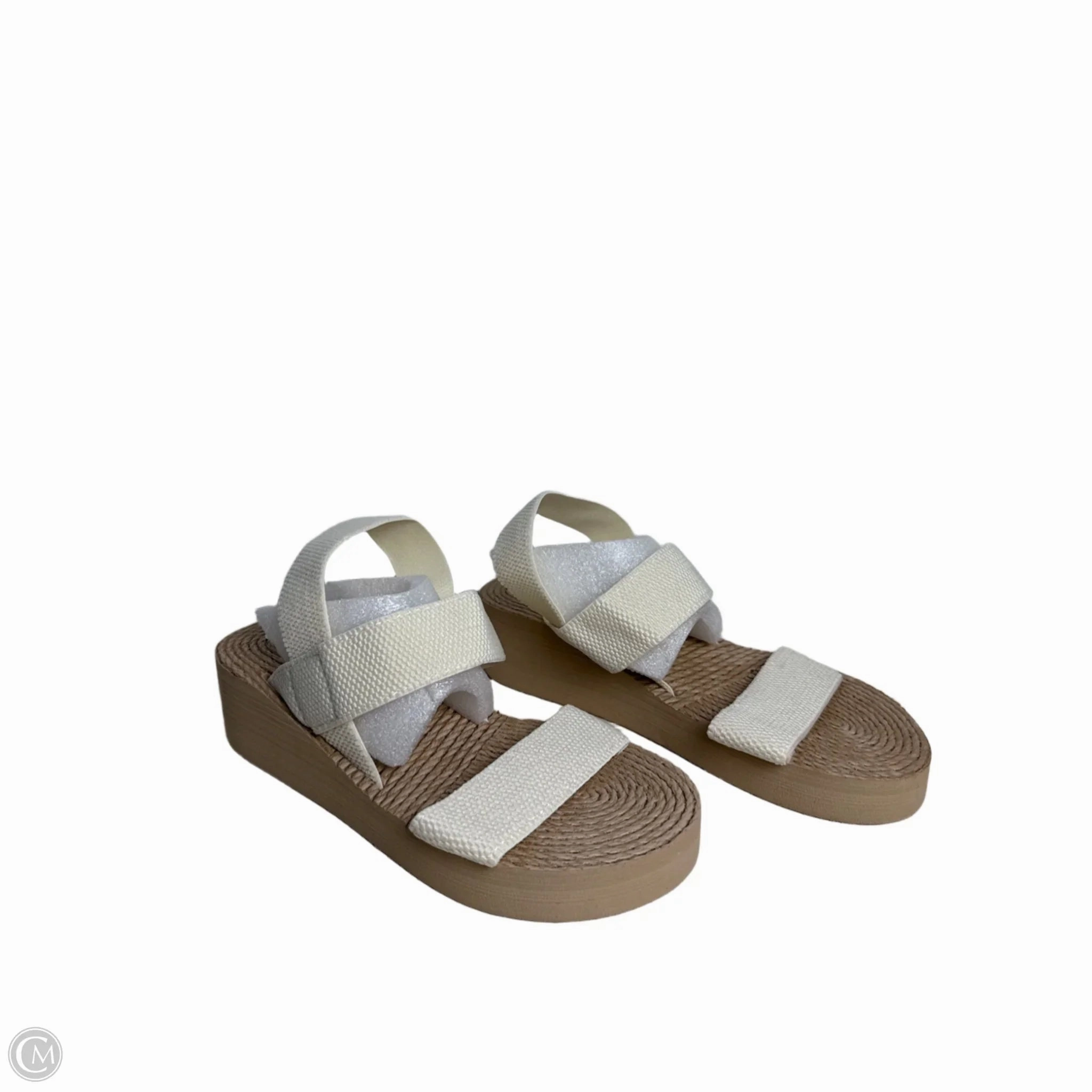 Sandals Heels Wedge By Clothes Mentor In Tan, Size: 10