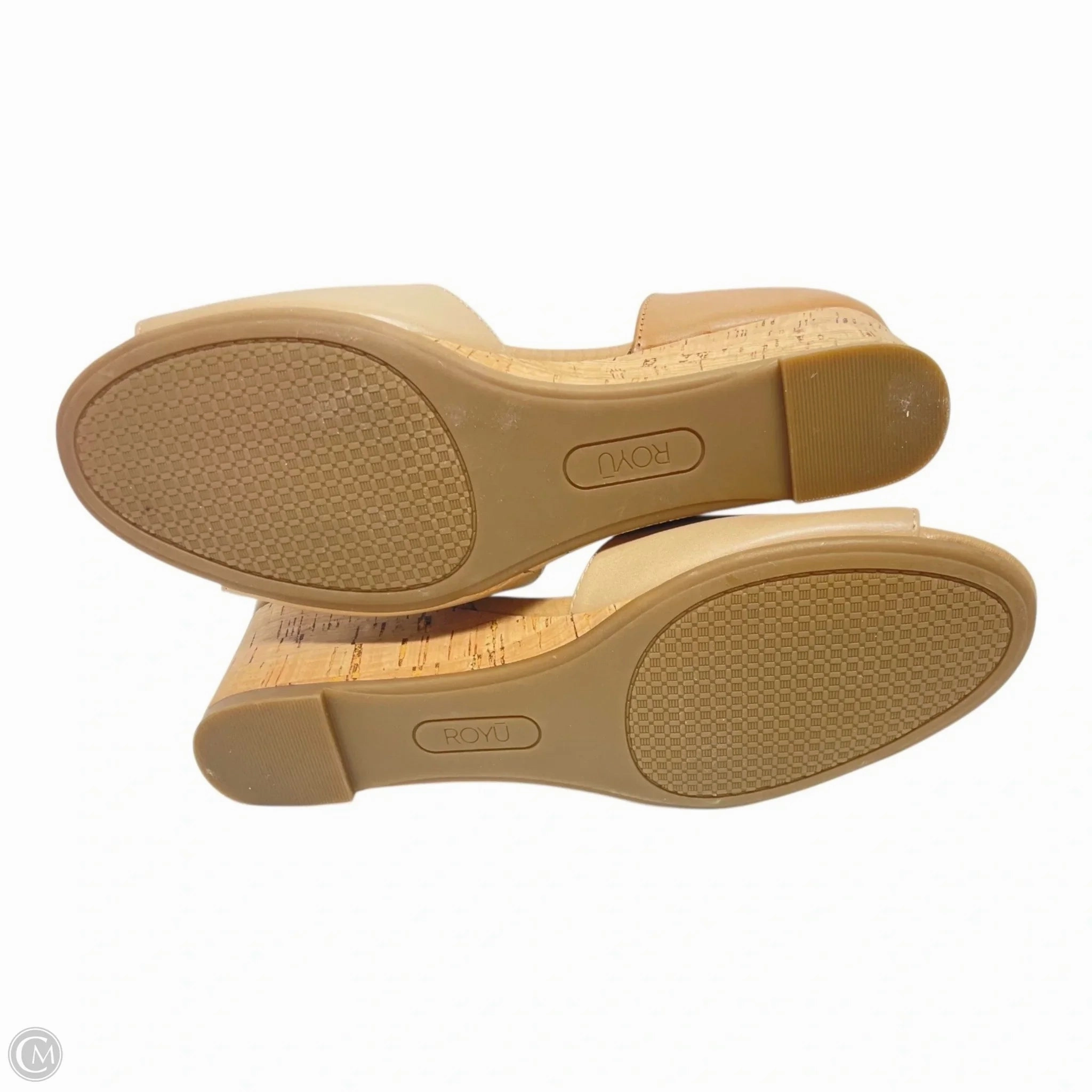 Sandals Heels Wedge By Clothes Mentor In Tan, Size: 7.5