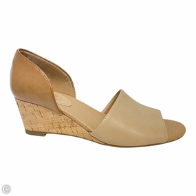 Sandals Heels Wedge By Clothes Mentor In Tan, Size: 7.5
