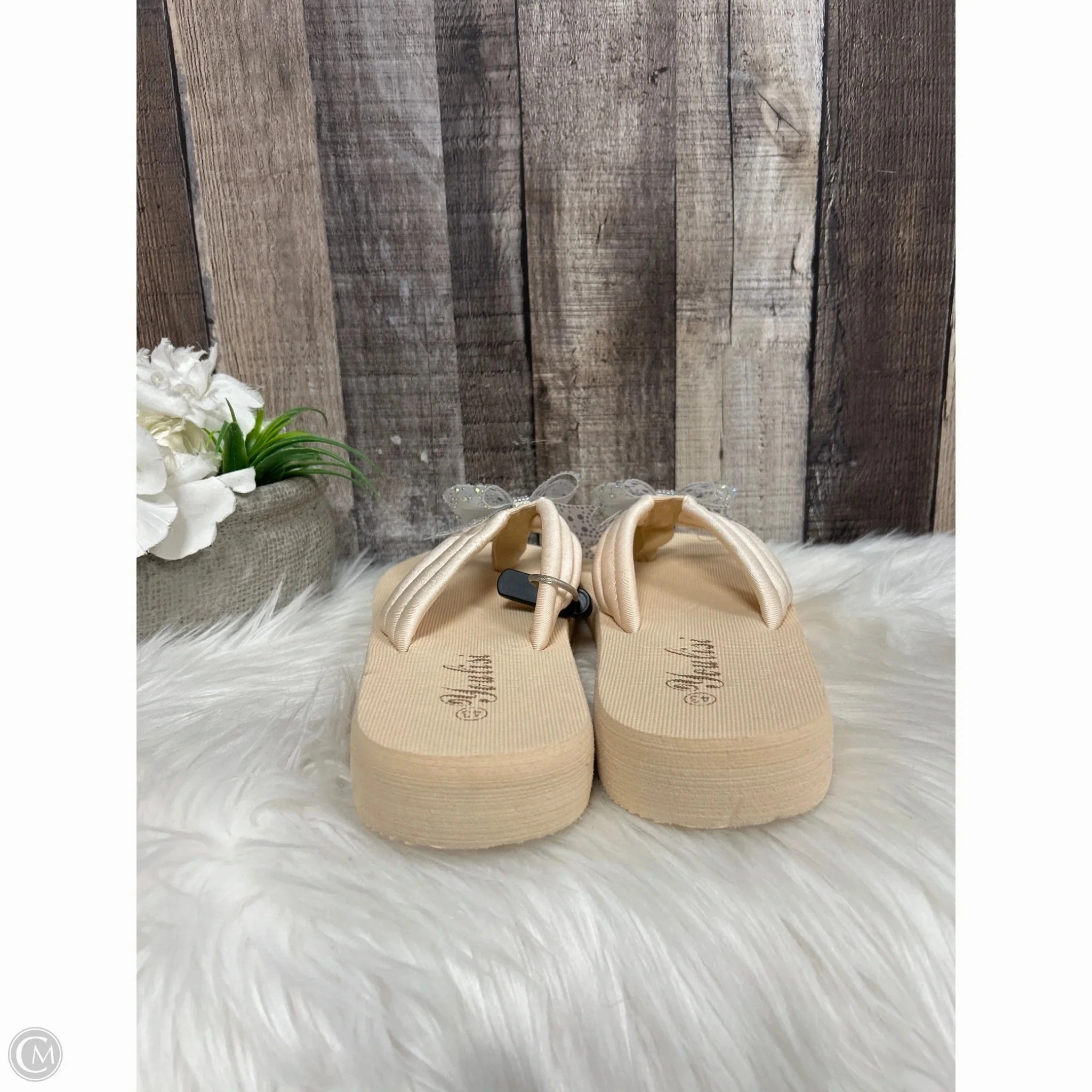 Sandals Heels Wedge By Cme In Peach, Size: 11