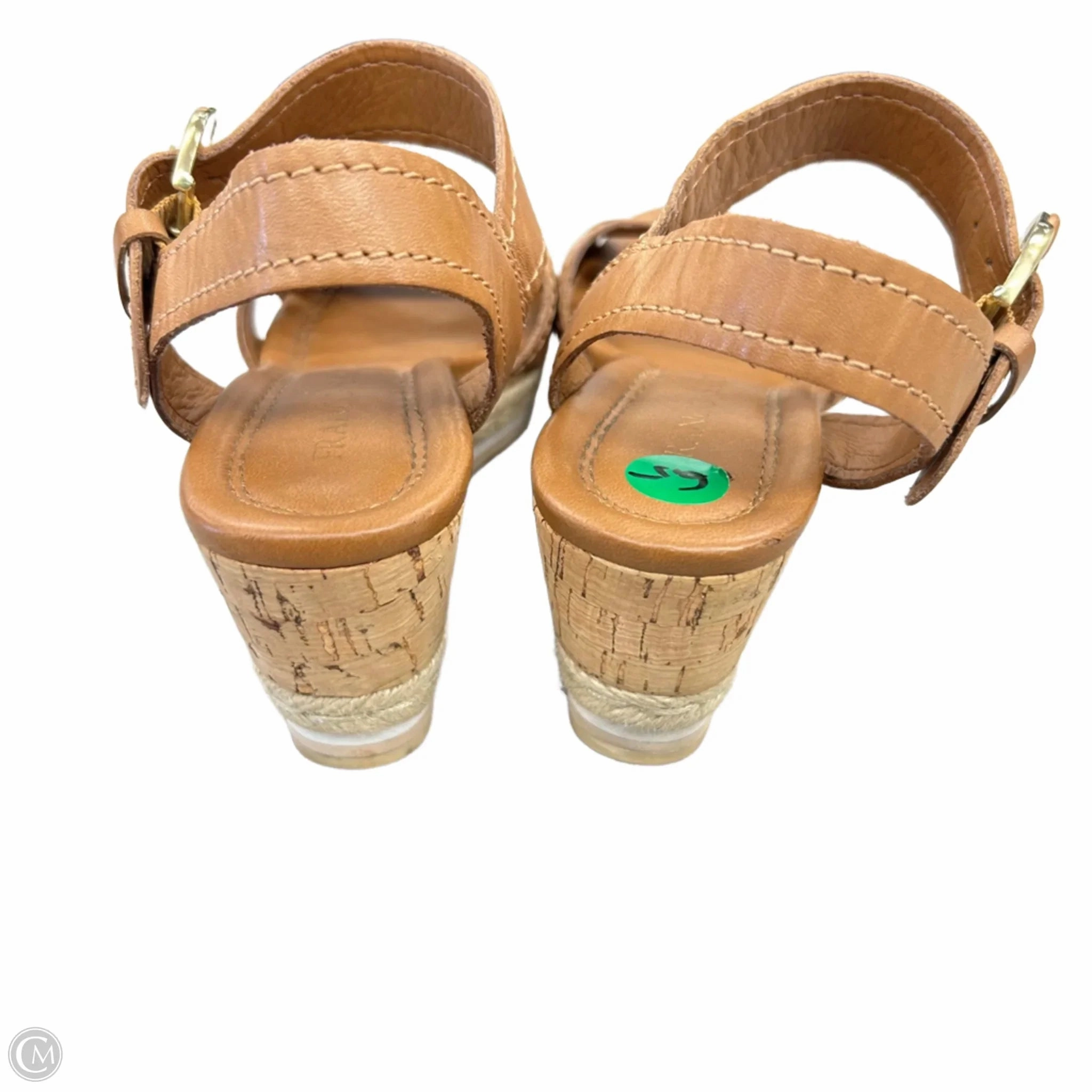 Sandals Heels Wedge By Franco Sarto In Tan, Size: 6.5