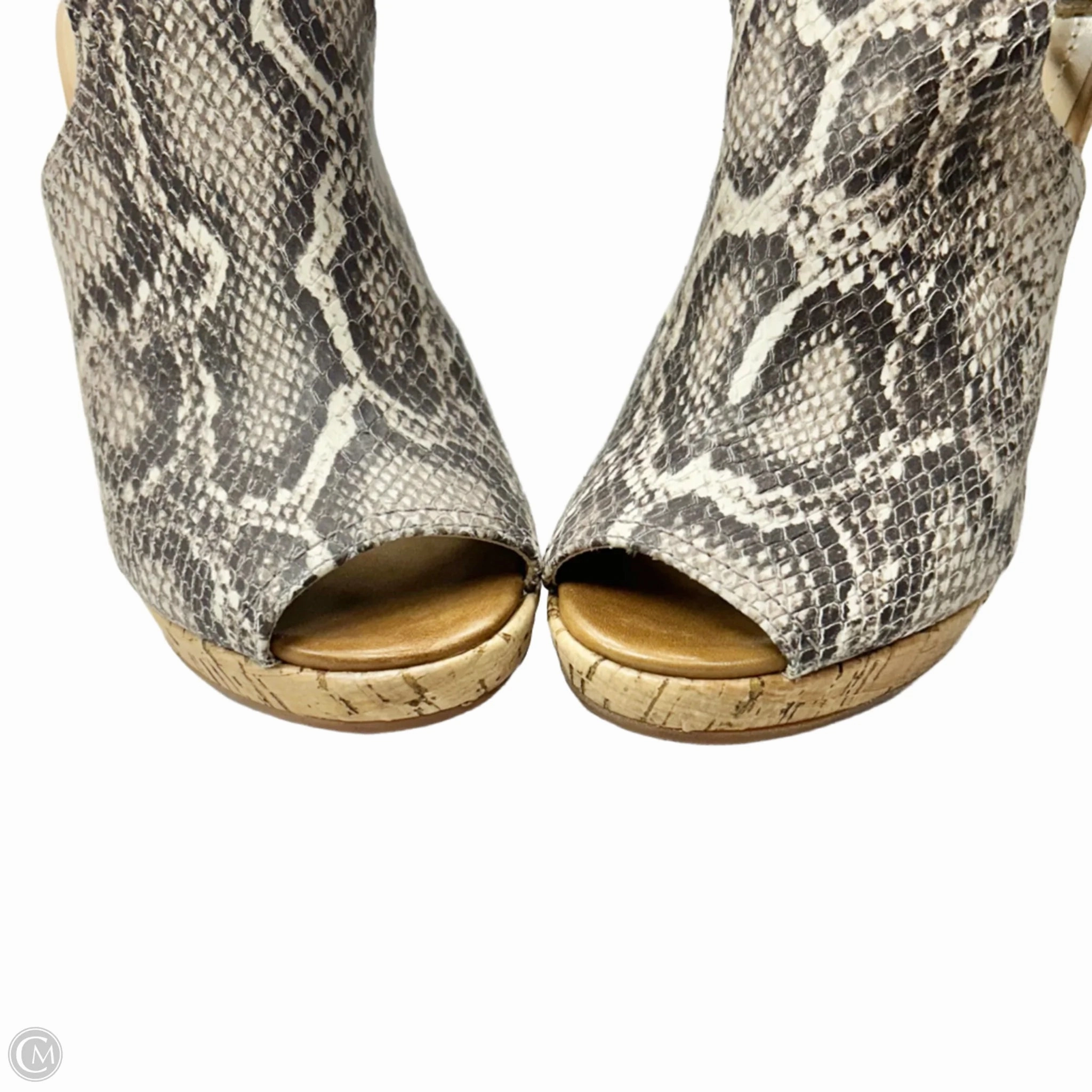 Sandals Heels Wedge By Johnston & Murphy In Snakeskin Print, Size: 6