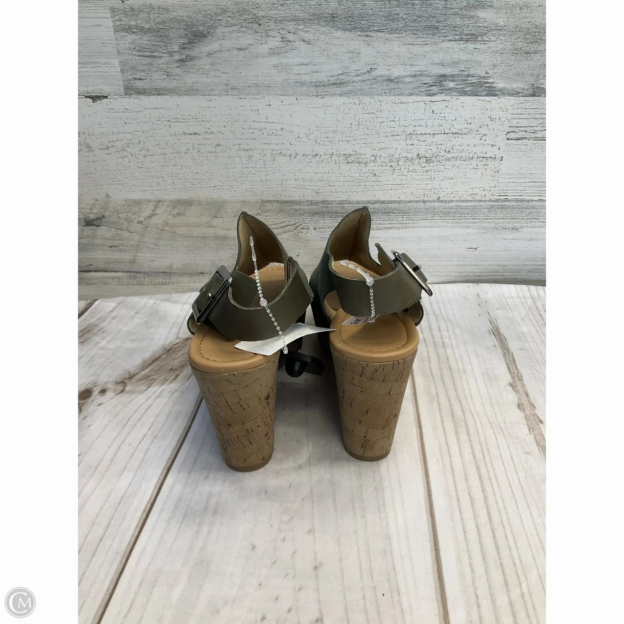Sandals Heels Wedge By Marc Fisher In Green, Size: 8