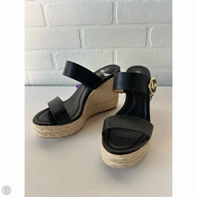 Sandals Heels Wedge By Michael By Michael Kors In Black & Tan, Size: 5.5