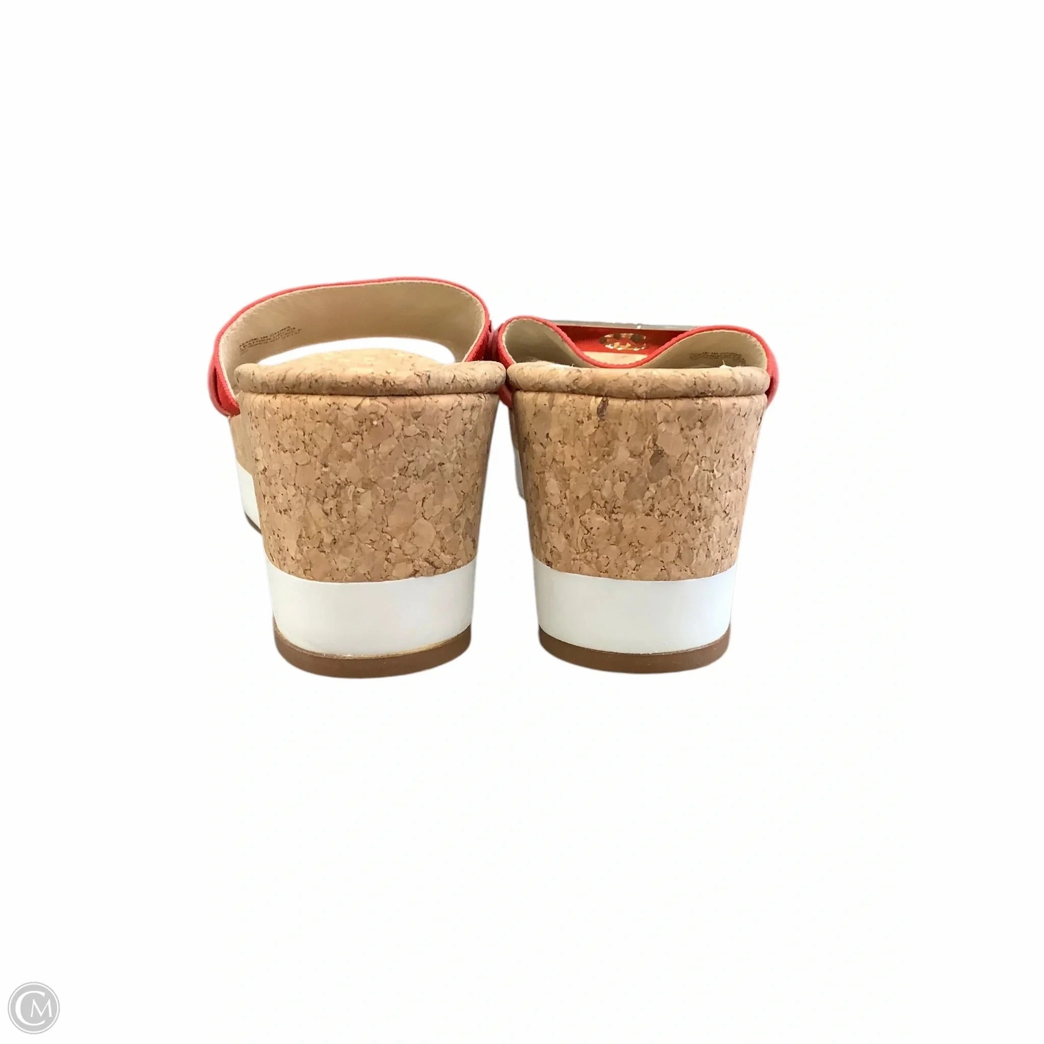 Sandals Heels Wedge By Michael By Michael Kors In Orange & Tan, Size: 5