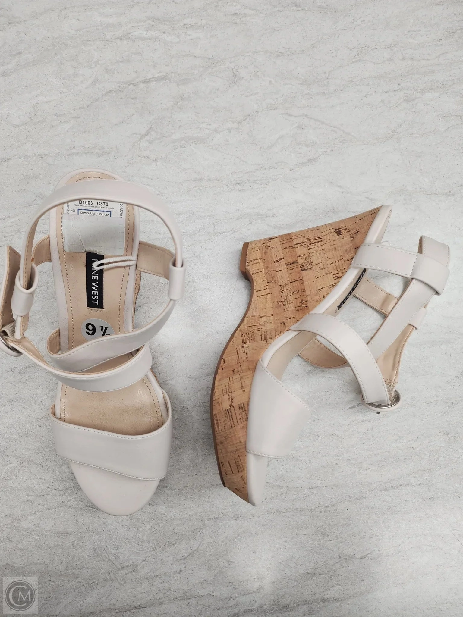 Sandals Heels Wedge By Nine West In Pink, Size: 9.5