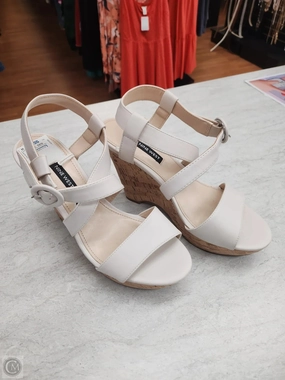 Sandals Heels Wedge By Nine West In Pink, Size: 9.5