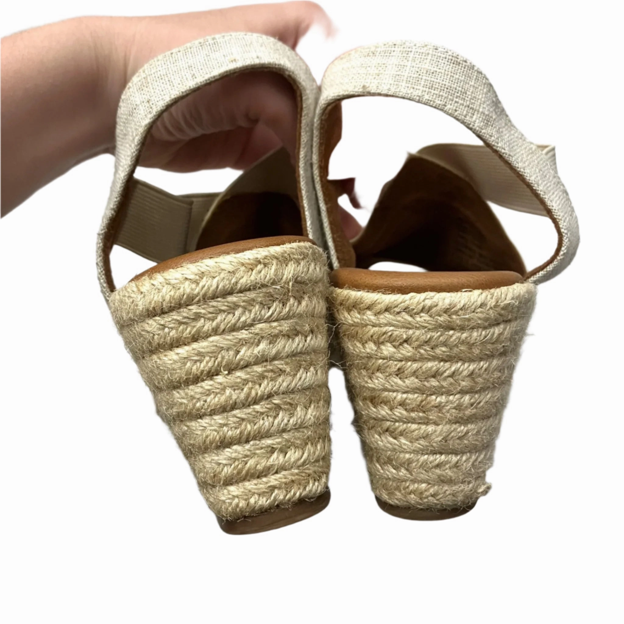 Sandals Heels Wedge By Sonoma In Cream, Size: 6.5