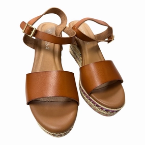 Sandals Heels Wedge By Spring Step In Brown, Size:9