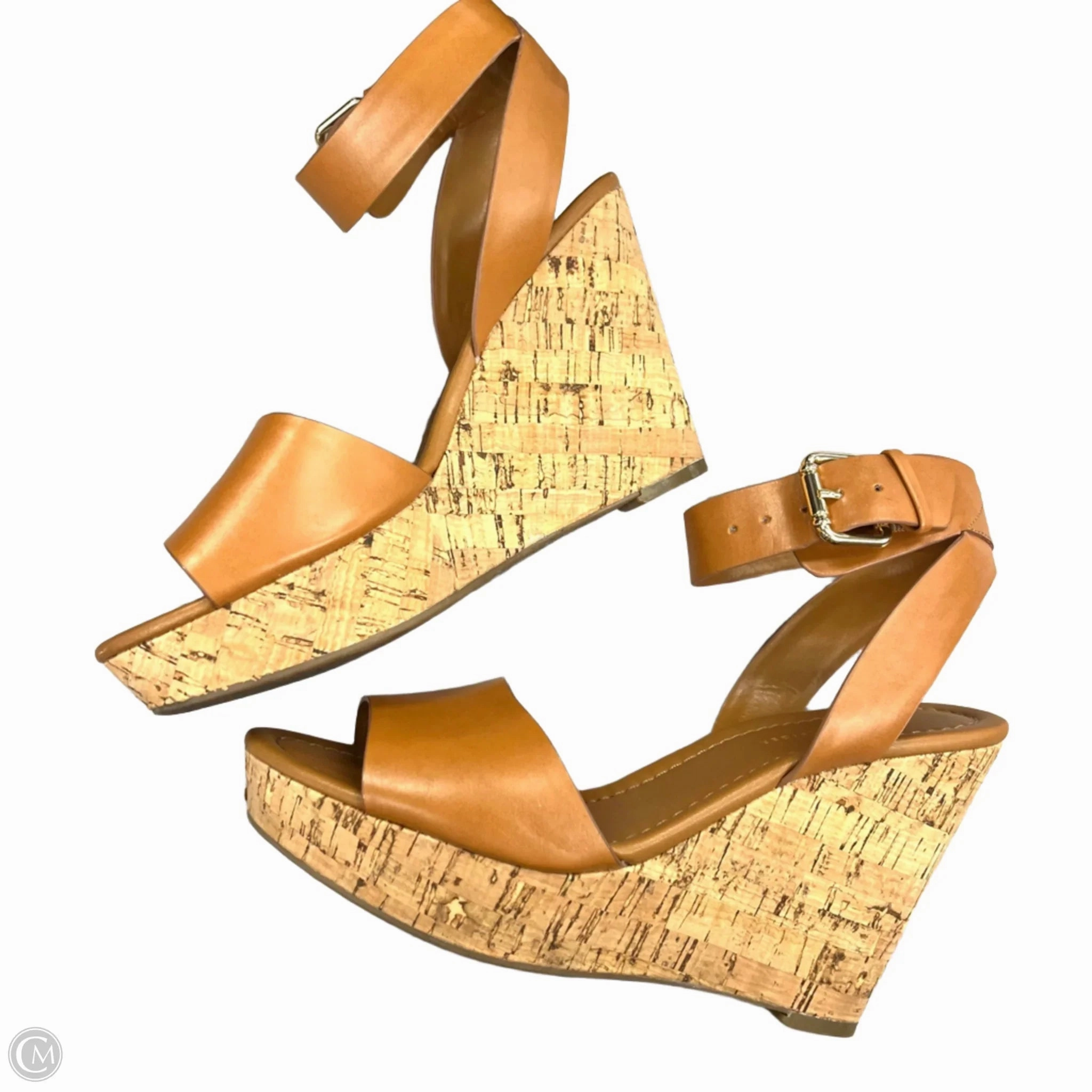 Sandals Heels Wedge By Tommy Hilfiger In Tan, Size: 8
