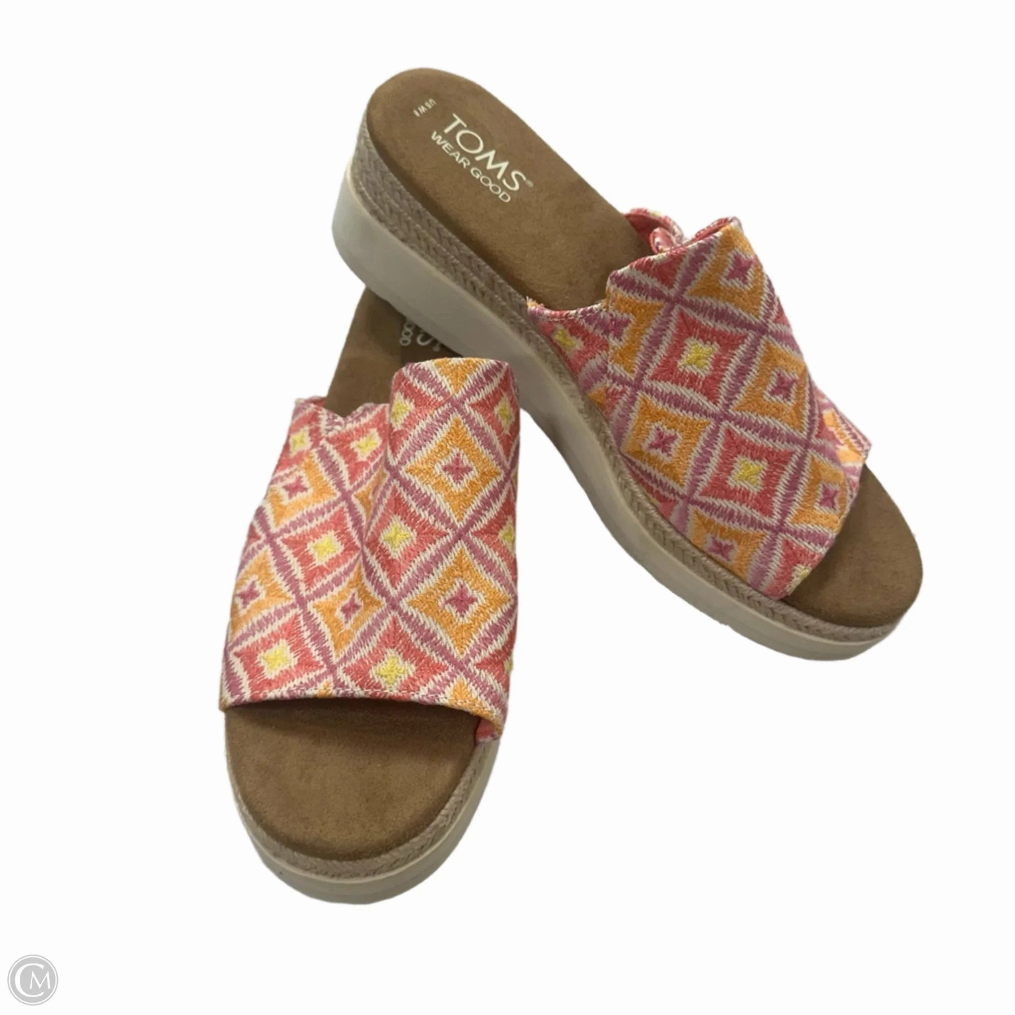 Sandals Heels Wedge By Toms In Pink, Size: 8
