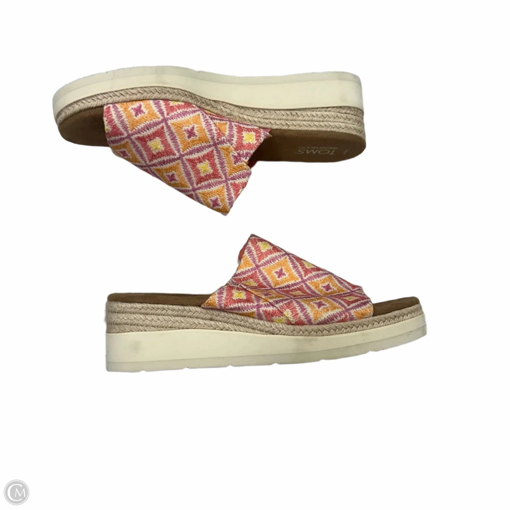 Sandals Heels Wedge By Toms In Pink, Size: 8