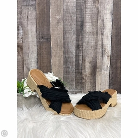 Sandals Heels Wedge By Universal Thread In Black, Size: 8