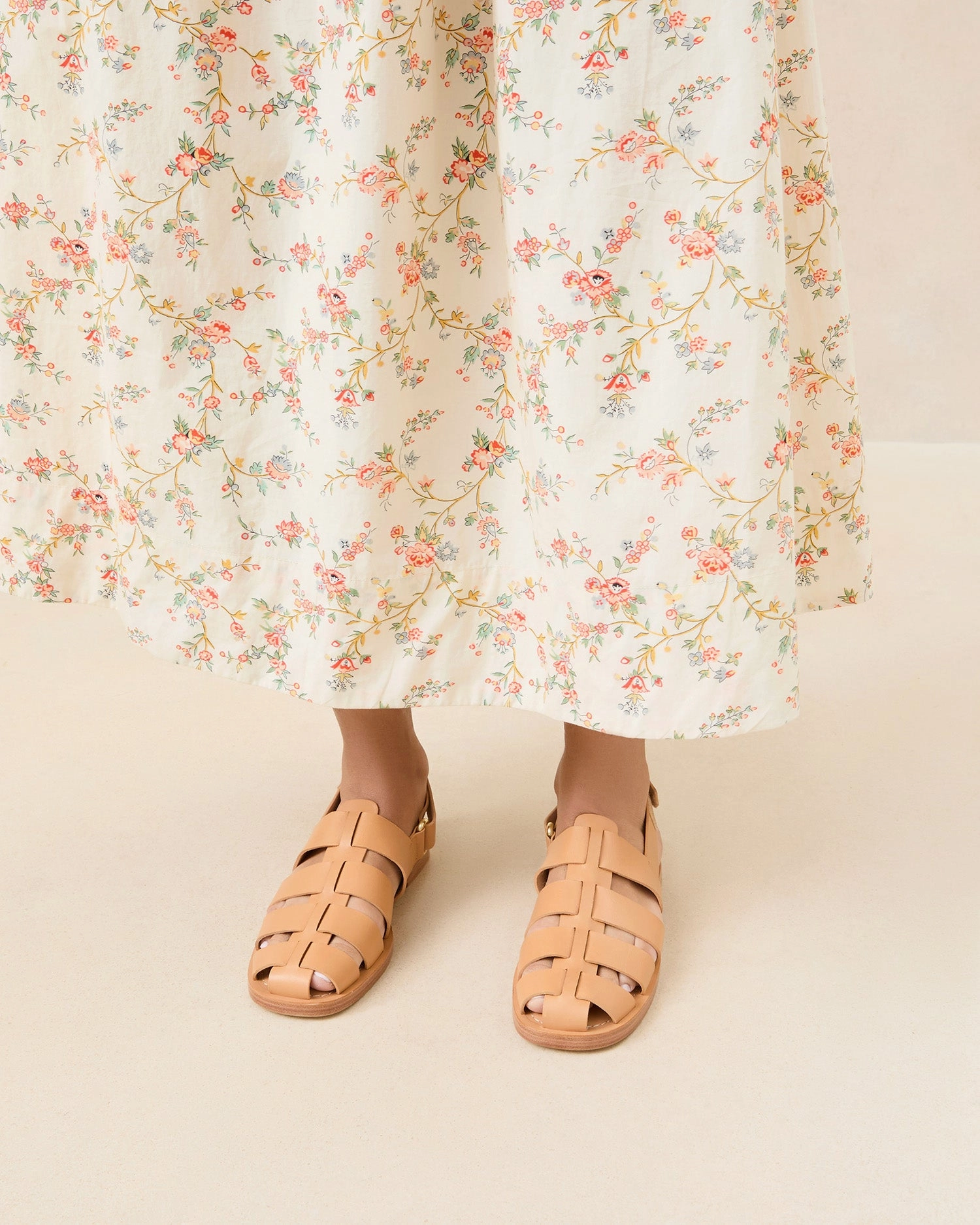Sawyer Honey Leather Flat Sandal