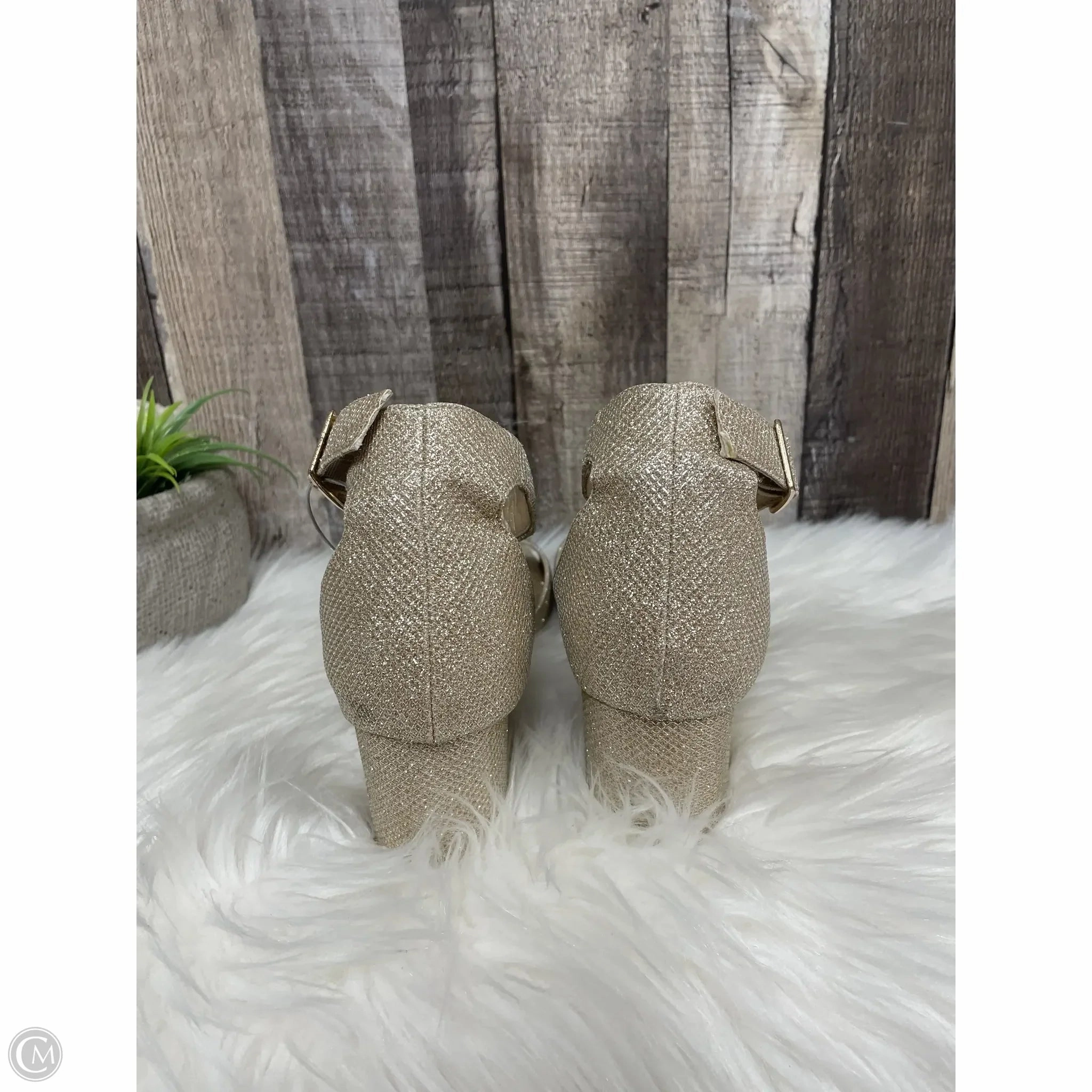 Shoes Heels Block By Cme In Gold, Size: 9.5