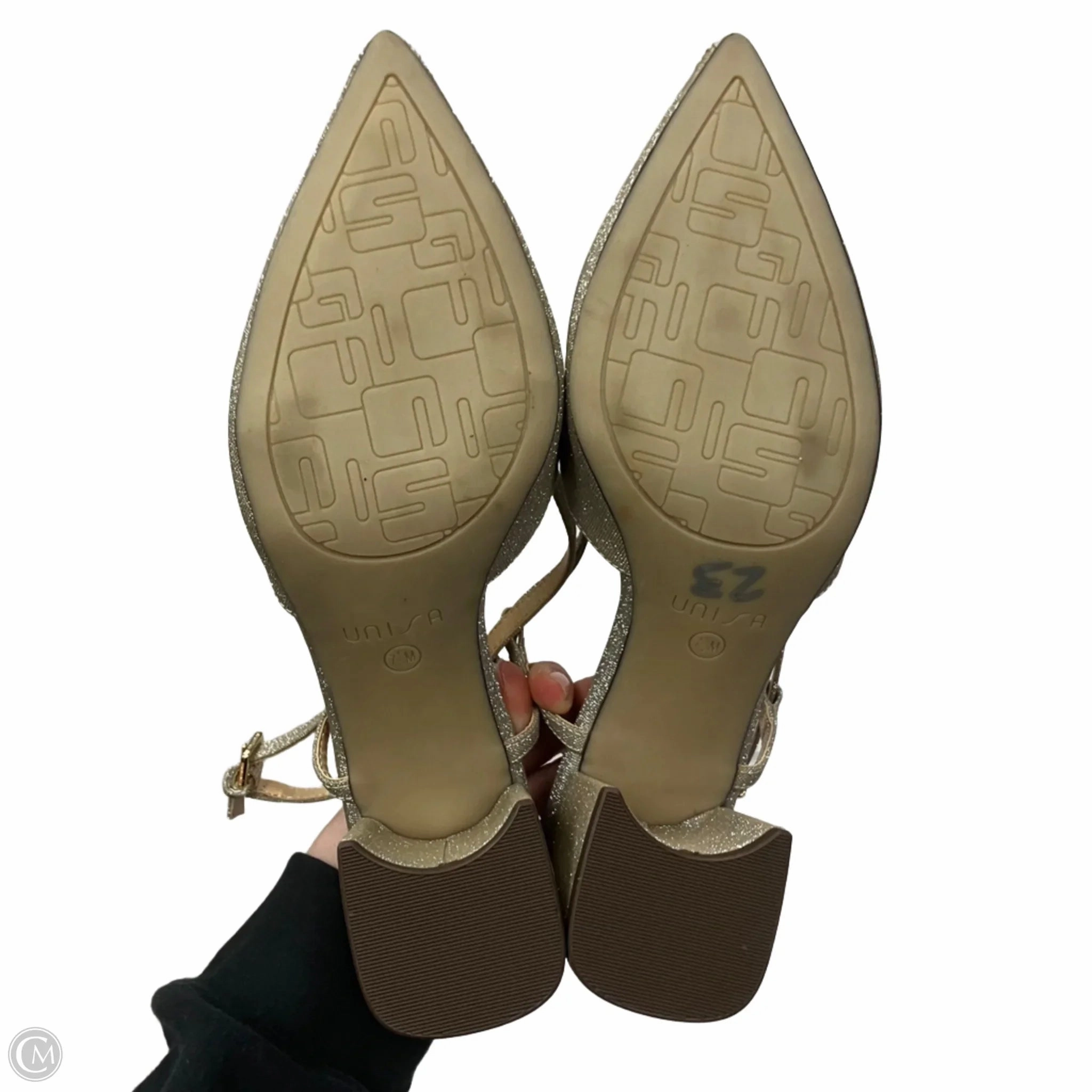 Shoes Heels Block By Unisa In Silver, Size: 7.5