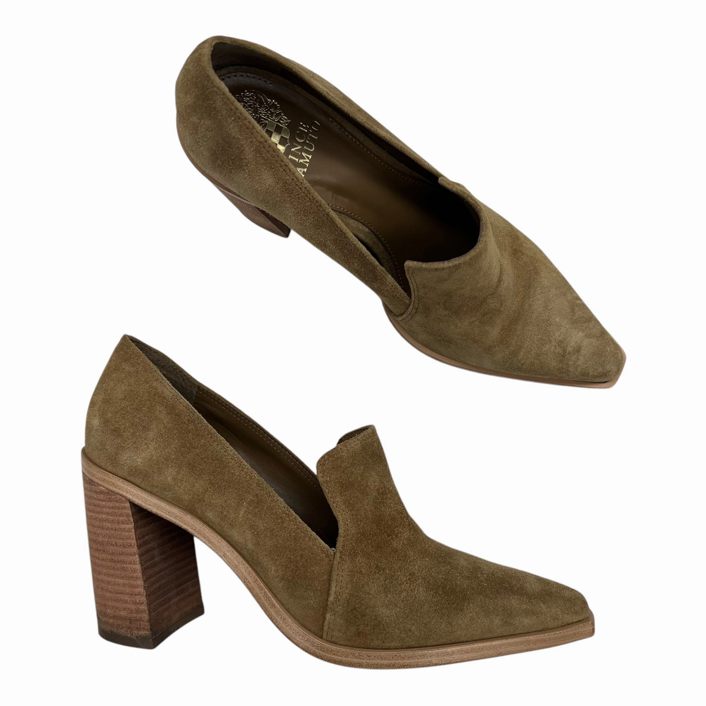 Shoes Heels Block By Vince Camuto In Tan, Size:9