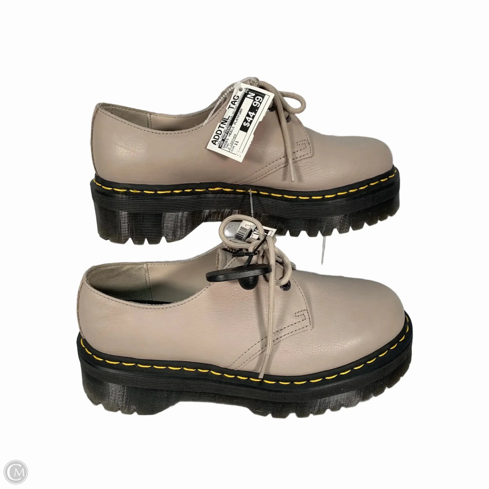 Shoes Heels Platform By Dr Martens In Tan, Size: 11