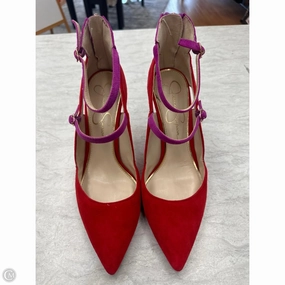 Shoes Heels Stiletto By Jessica Simpson In Pink & Red, Size: 8.5