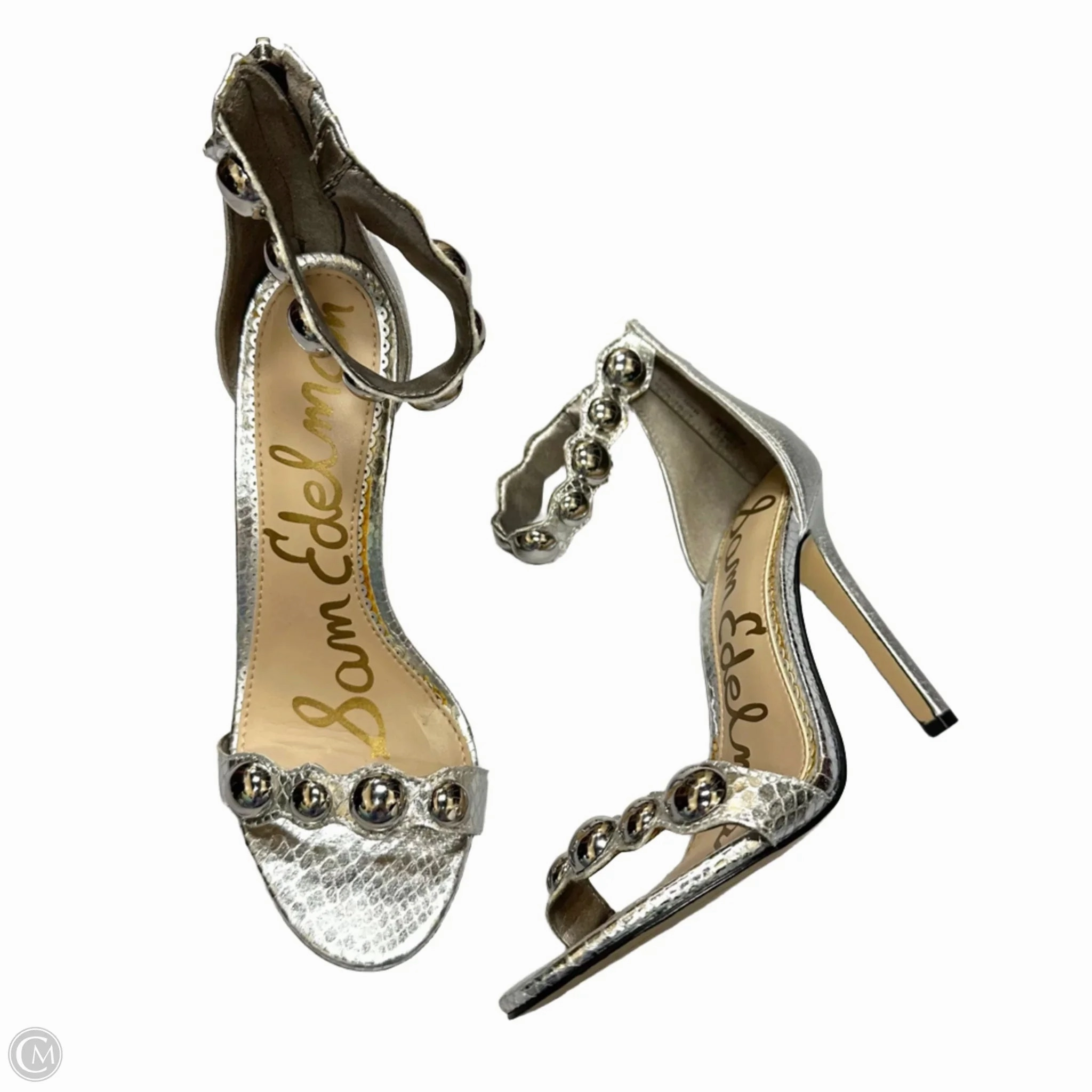 Shoes Heels Stiletto By Sam Edelman In Silver, Size: 5.5