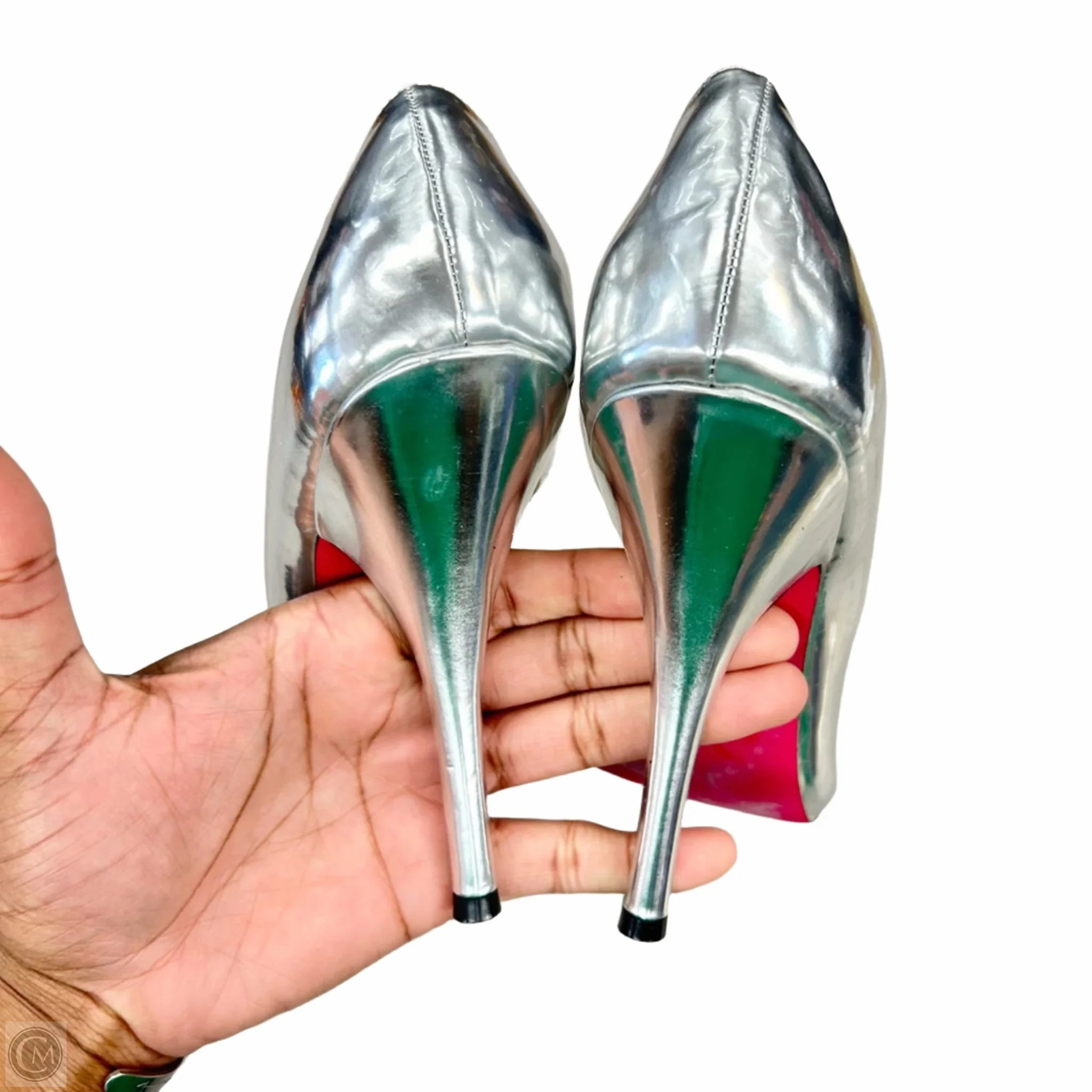 Shoes Heels Stiletto By Shoedazzle In Silver, Size: 11