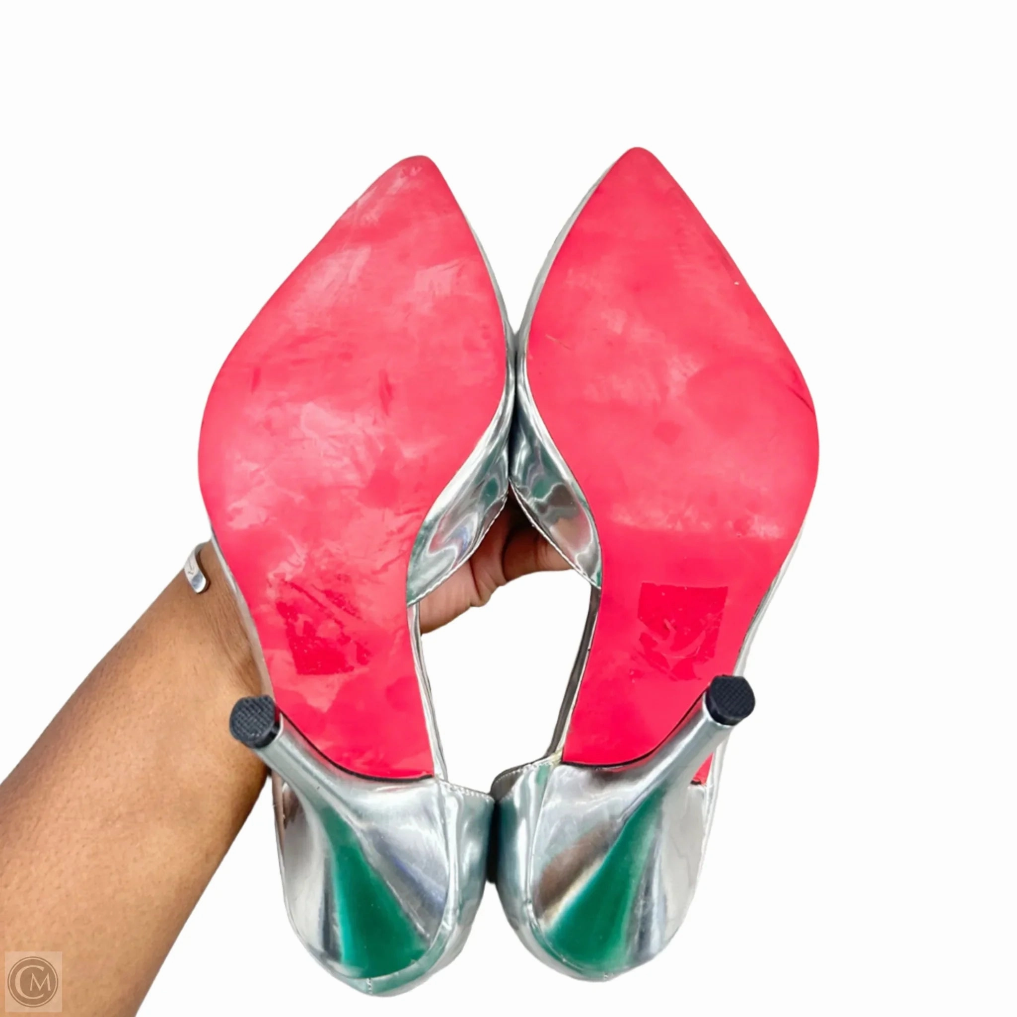 Shoes Heels Stiletto By Shoedazzle In Silver, Size: 11