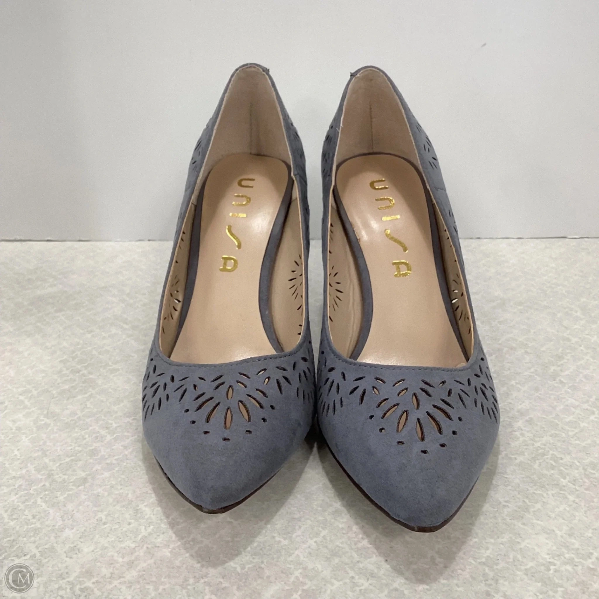 Shoes Heels Stiletto By Unisa In Grey, Size: 6.5