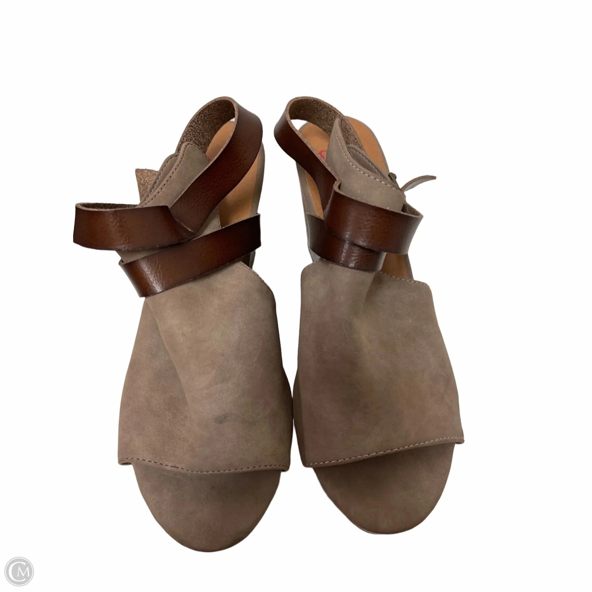 Shoes Heels Wedge By Jelly Pop In Brown, Size: 11
