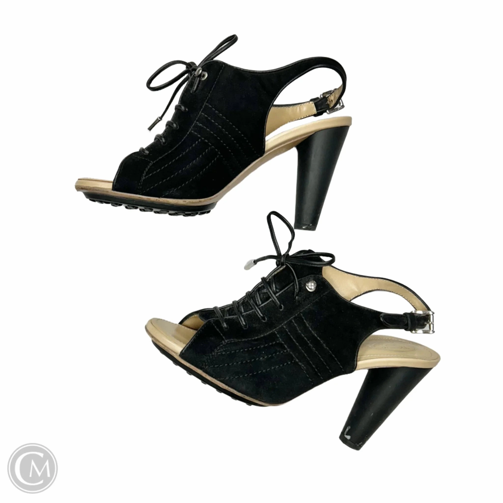 Shoes Luxury Designer By Tods In Black & Cream, Size: 8.5