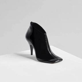 SOFT ANKLE BOOT 90 | glossy black patent leather